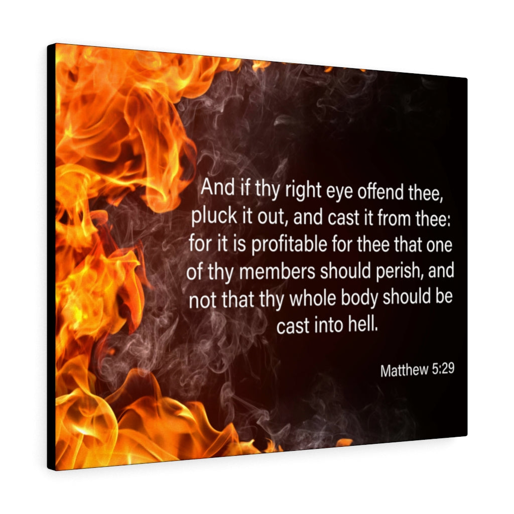 Scripture Walls Pluck the Right Eye Matthew 5:29 Bible Verse Canvas Christian Wall Art Ready to Hang Unframed-Express Your Love Gifts