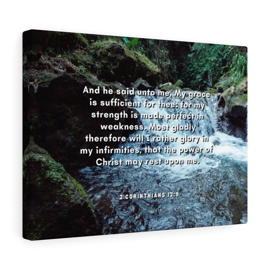 Scripture Walls Power Of Christ 2 Corinthians 12:9 Bible Verse Canvas Christian Wall Art Ready to Hang Unframed-Express Your Love Gifts