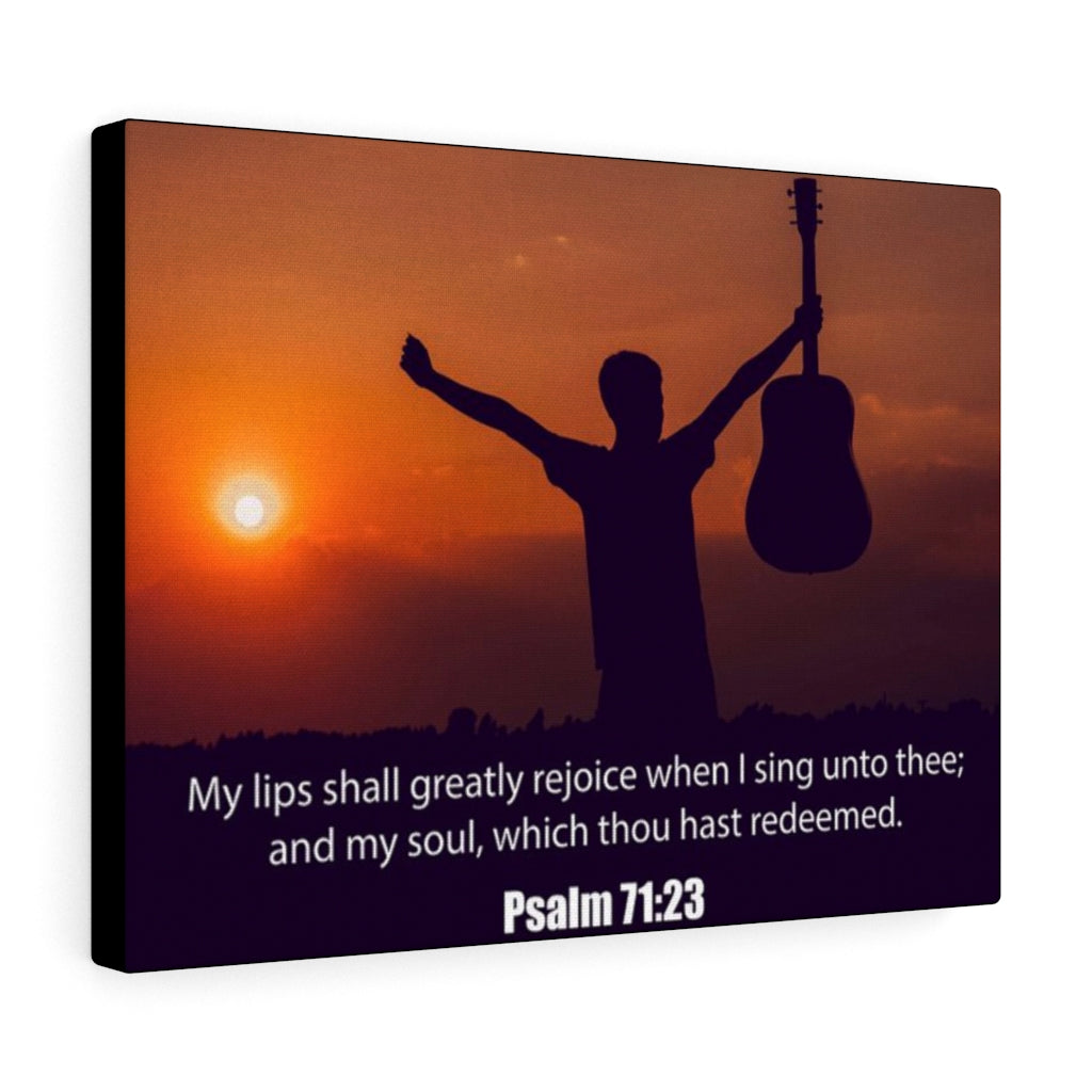 Scripture Walls Praise The Lord Psalm 71:23 Bible Verse Canvas Christian Wall Art Ready to Hang Unframed-Express Your Love Gifts