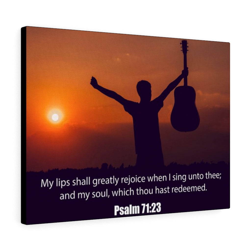 Scripture Walls Praise The Lord Psalm 71:23 Bible Verse Canvas Christian Wall Art Ready to Hang Unframed-Express Your Love Gifts