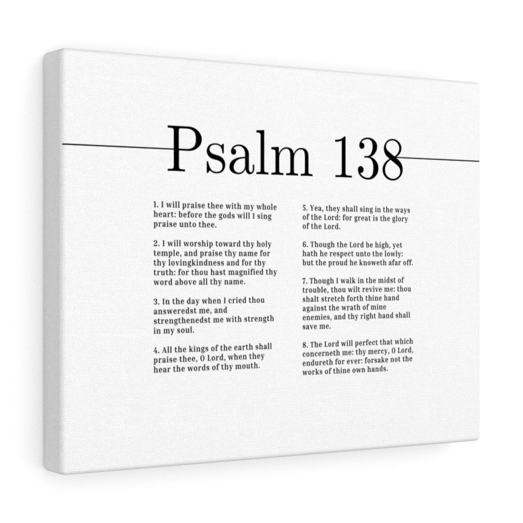 Scripture Walls Praise Thee With My Whole Heart Psalm 138 Bible Verse Canvas Christian Wall Art Ready to Hang Unframed-Express Your Love Gifts