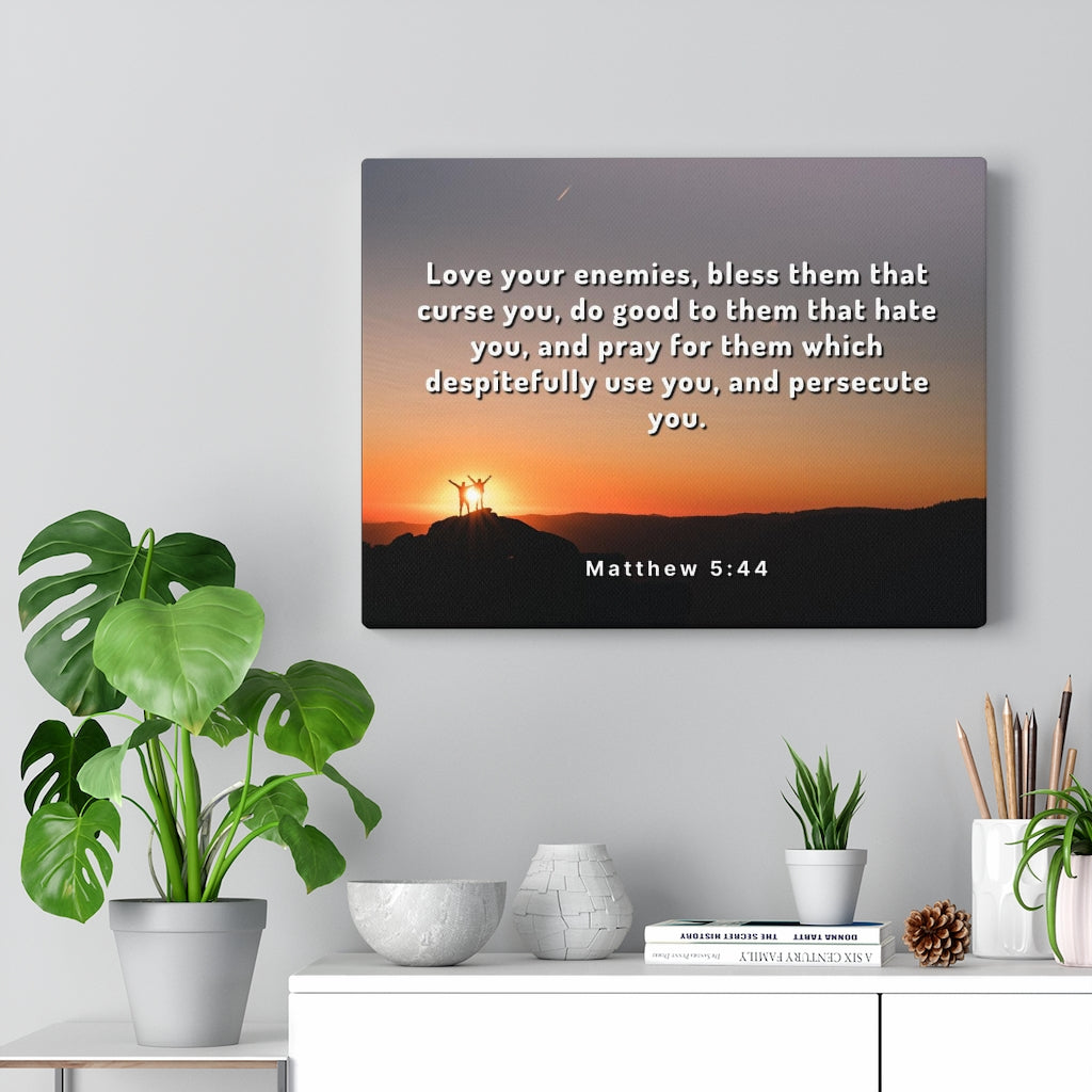 Scripture Walls Pray For Them Matthew 5:44 Bible Verse Canvas Christian Wall Art Ready to Hang Unframed-Express Your Love Gifts