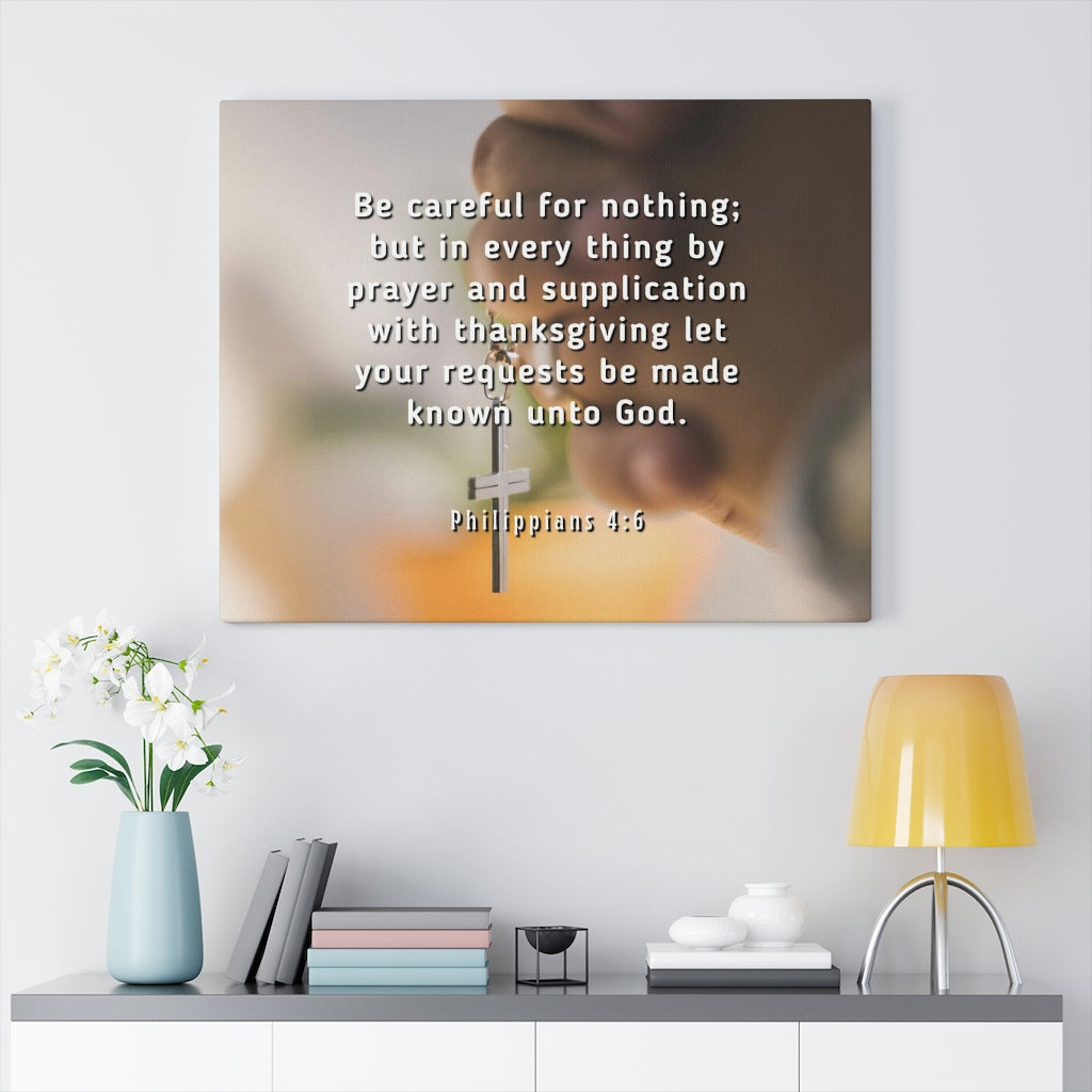 Scripture Walls Prayer And Supplication Philippians 4:6 Bible Verse Canvas Christian Wall Art Ready to Hang Unframed-Express Your Love Gifts