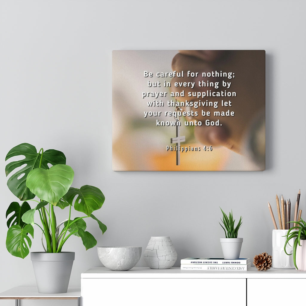 Scripture Walls Prayer And Supplication Philippians 4:6 Bible Verse Canvas Christian Wall Art Ready to Hang Unframed-Express Your Love Gifts