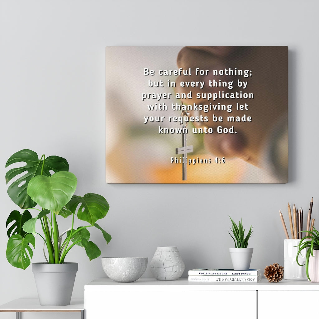 Scripture Walls Prayer And Supplication Philippians 4:6 Bible Verse Canvas Christian Wall Art Ready to Hang Unframed-Express Your Love Gifts