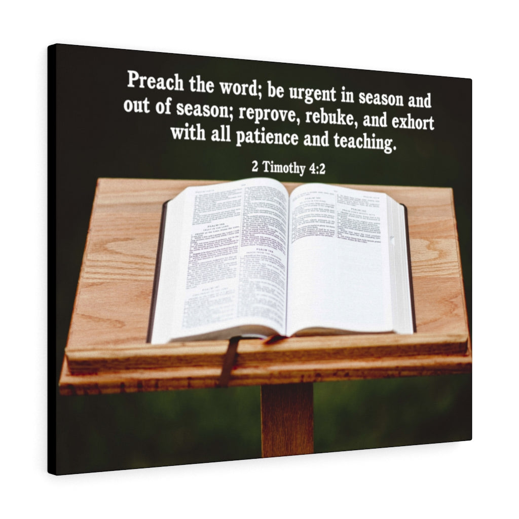 Scripture Walls Preach the Word 2 Timothy 4:2 Christian Home Decor Bible Art Unframed-Express Your Love Gifts
