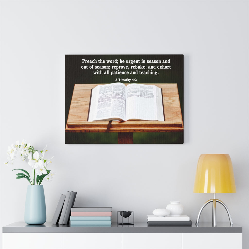 Scripture Walls Preach the Word 2 Timothy 4:2 Christian Home Decor Bible Art Unframed-Express Your Love Gifts