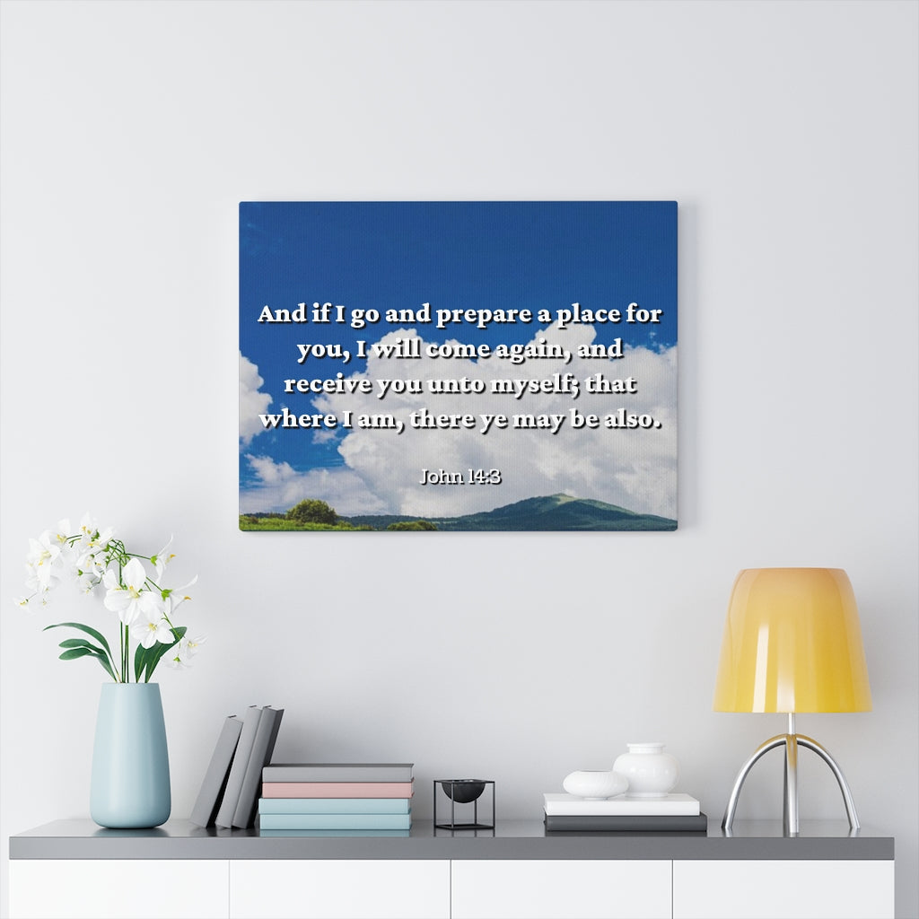 Scripture Walls PrepAre A Place John 14:3 Bible Verse Canvas Christian Wall Art Ready to Hang Unframed-Express Your Love Gifts