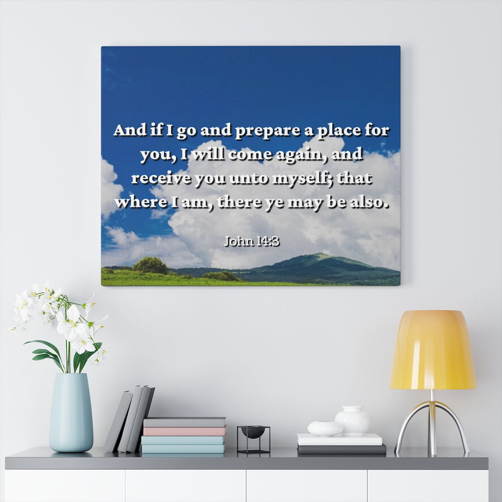 Scripture Walls PrepAre A Place John 14:3 Bible Verse Canvas Christian Wall Art Ready to Hang Unframed-Express Your Love Gifts