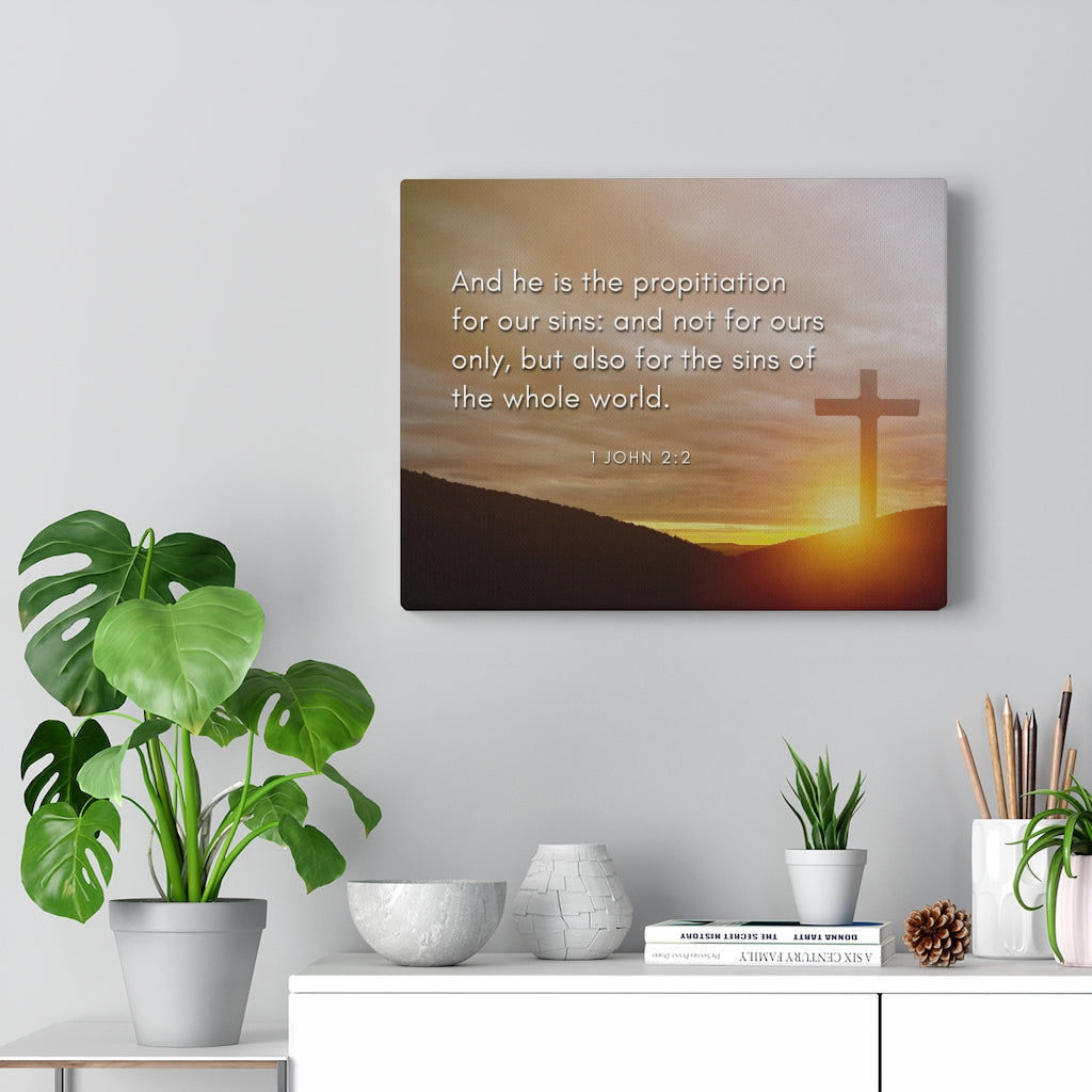 Scripture Walls Propitiation For Our Sins 1 John 2:2 Bible Verse Canvas Christian Wall Art Ready to Hang Unframed-Express Your Love Gifts