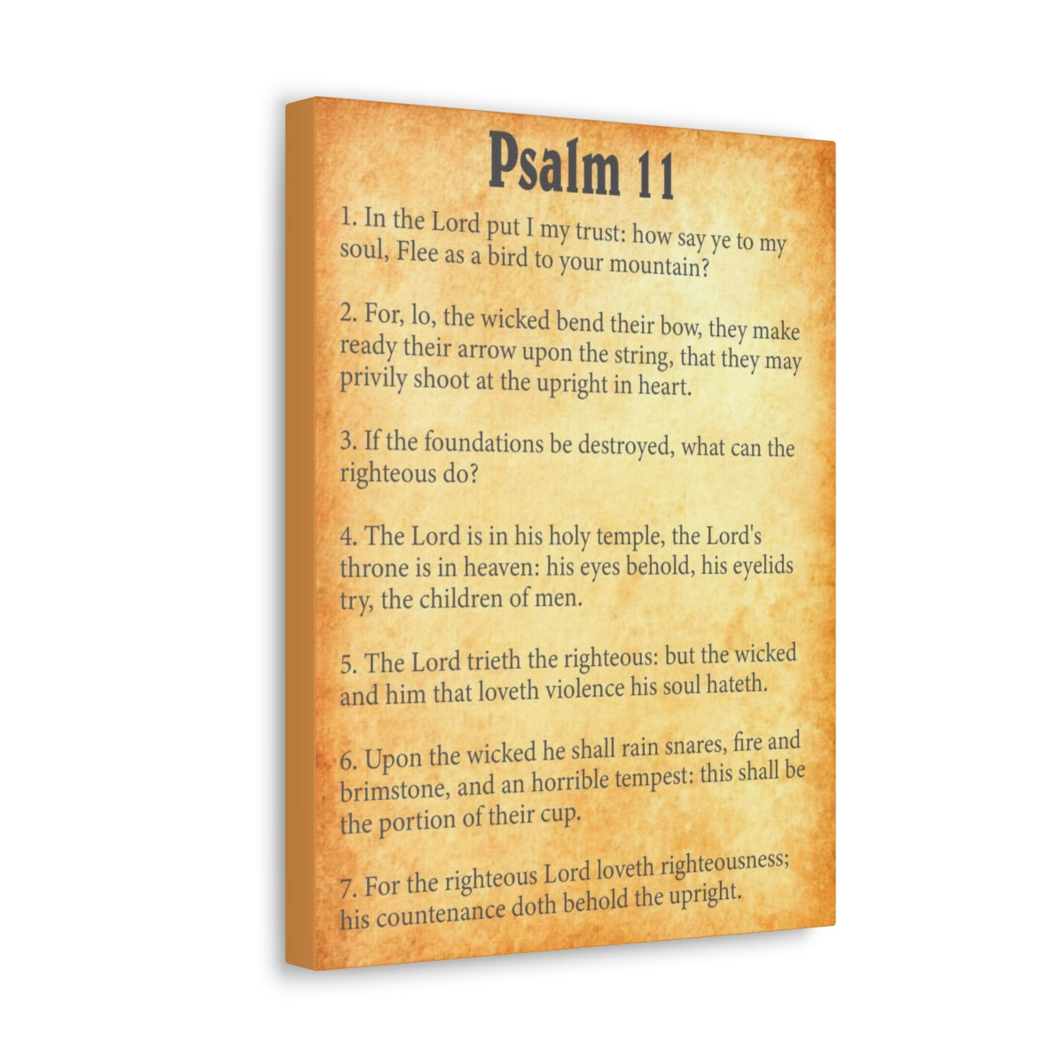 Scripture Walls Psalm 11 Chapter Gold Bible Canvas Christian Wall Art Ready to Hang Unframed-Express Your Love Gifts