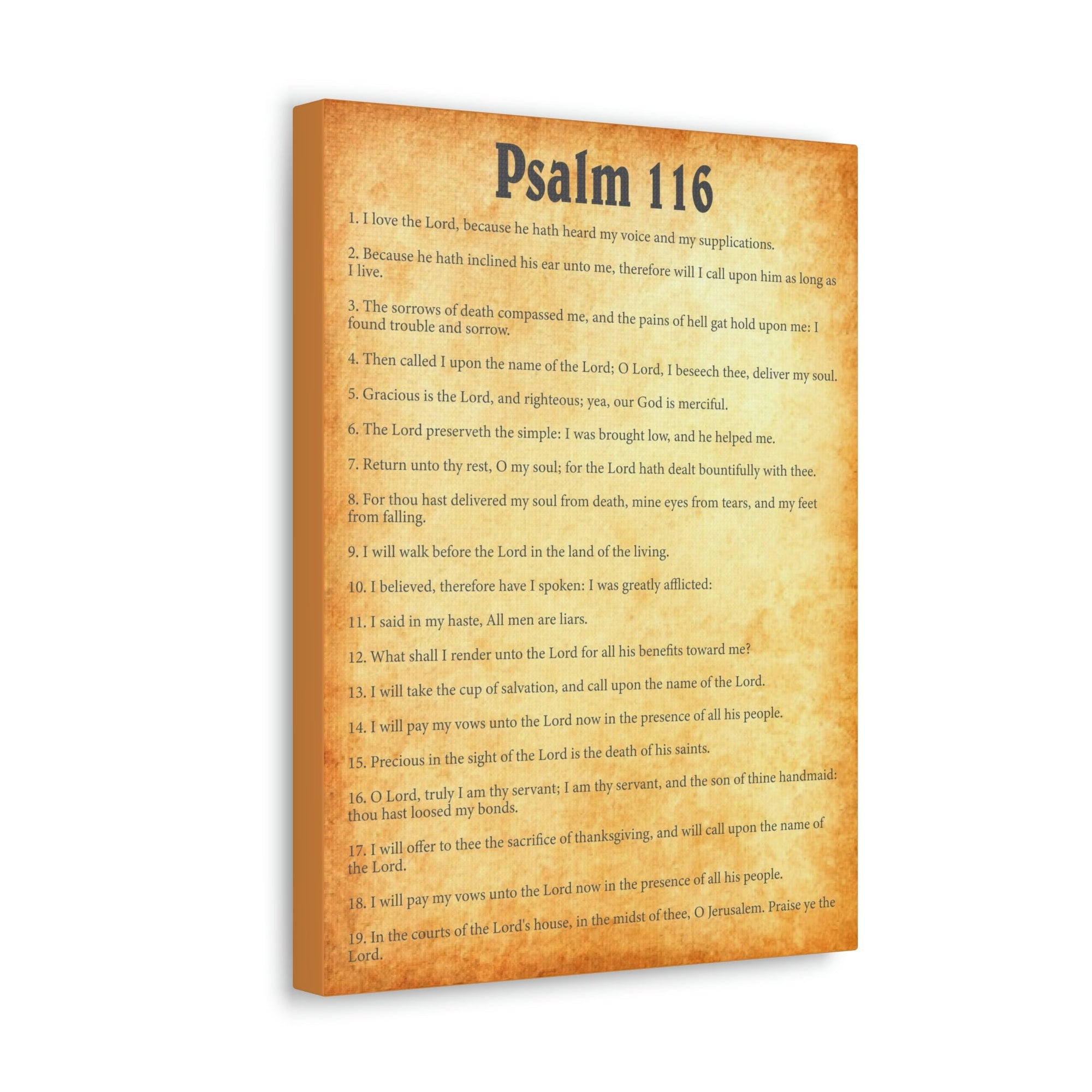 Scripture Walls Psalm 116 Chapter Gold Bible Canvas Christian Wall Art Ready to Hang Unframed-Express Your Love Gifts