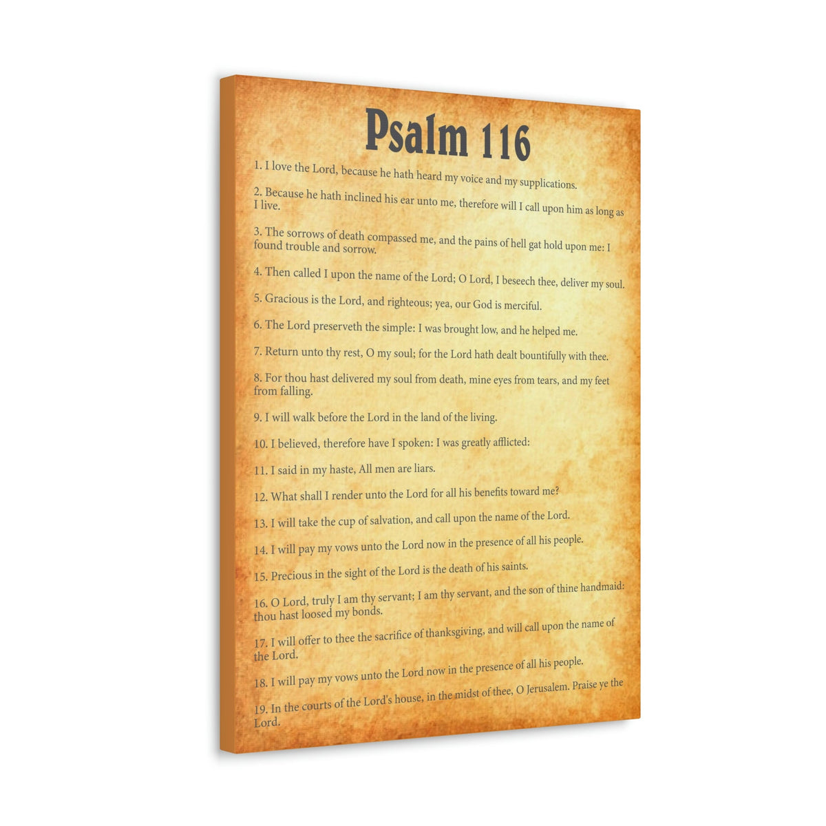 Scripture Walls Psalm 116 Chapter Gold Bible Canvas Christian Wall Art Ready to Hang Unframed-Express Your Love Gifts