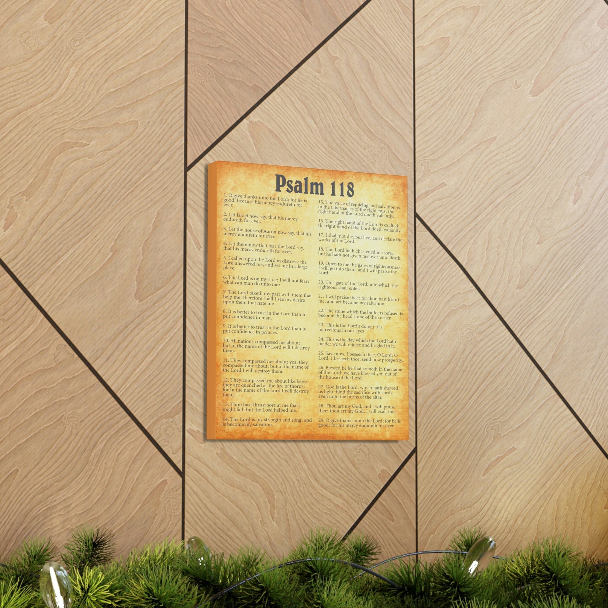 Scripture Walls Psalm 118 Chapter Gold Bible Canvas Christian Wall Art Ready to Hang Unframed-Express Your Love Gifts