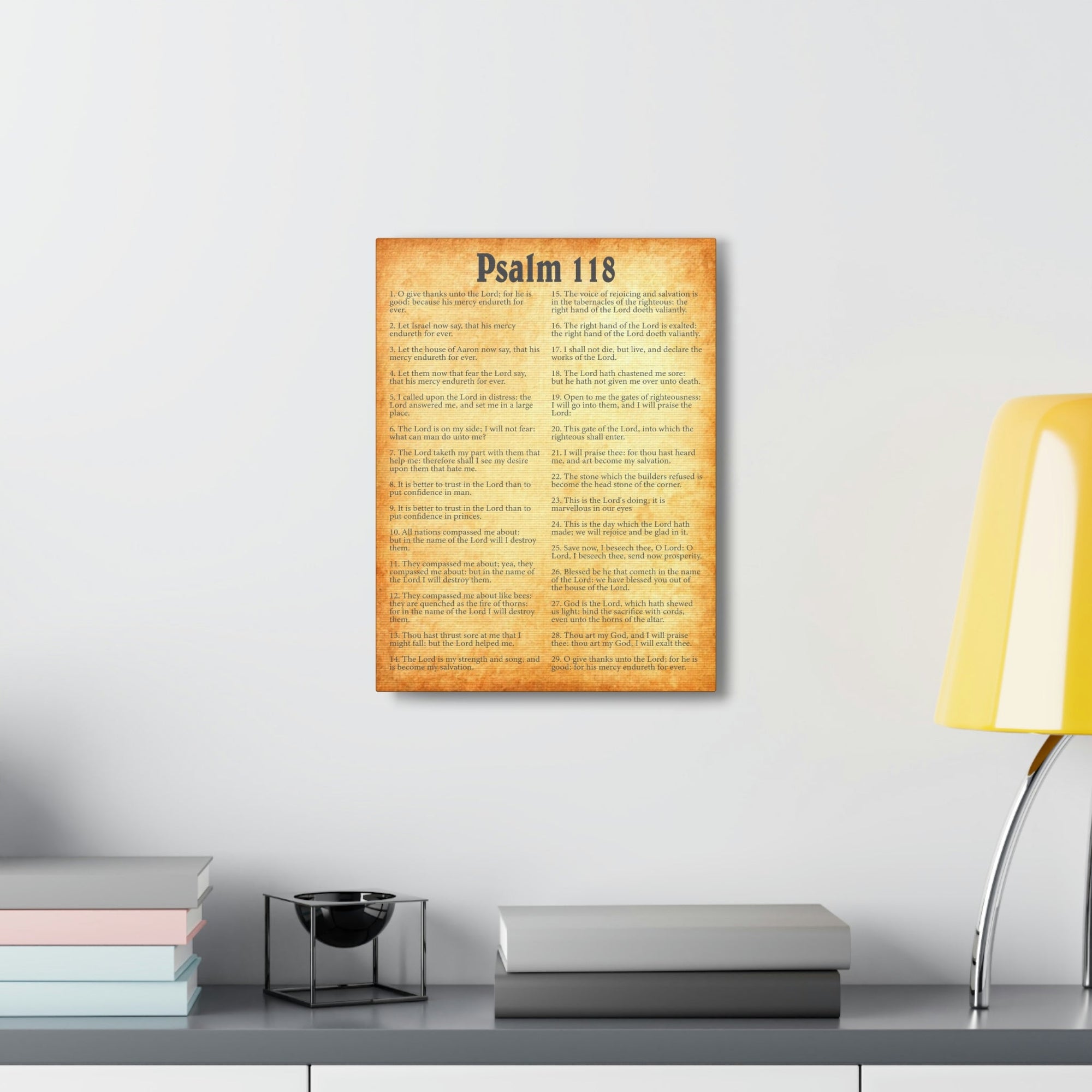 Scripture Walls Psalm 118 Chapter Gold Bible Canvas Christian Wall Art Ready to Hang Unframed-Express Your Love Gifts