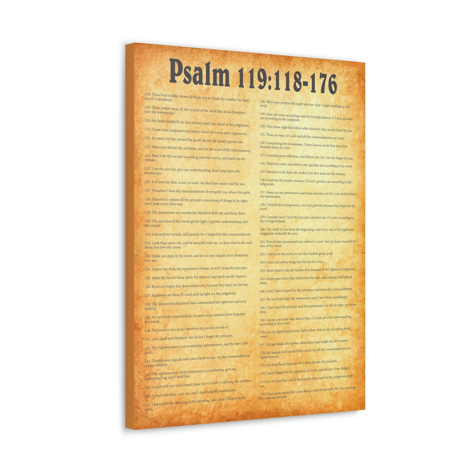 Scripture Walls Psalm 119:118-176 Chapter Gold Bible Canvas Christian Wall Art Ready to Hang Unframed-Express Your Love Gifts