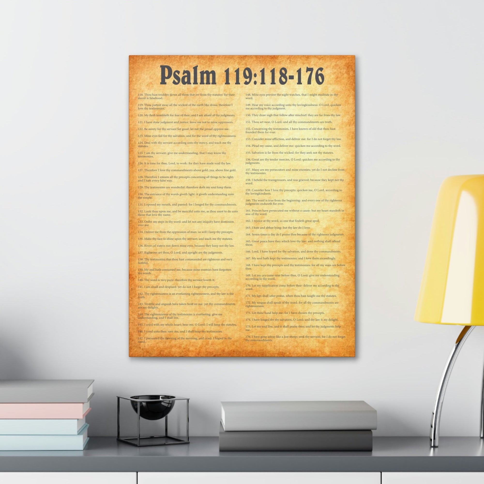 Scripture Walls Psalm 119:118-176 Chapter Gold Bible Canvas Christian Wall Art Ready to Hang Unframed-Express Your Love Gifts