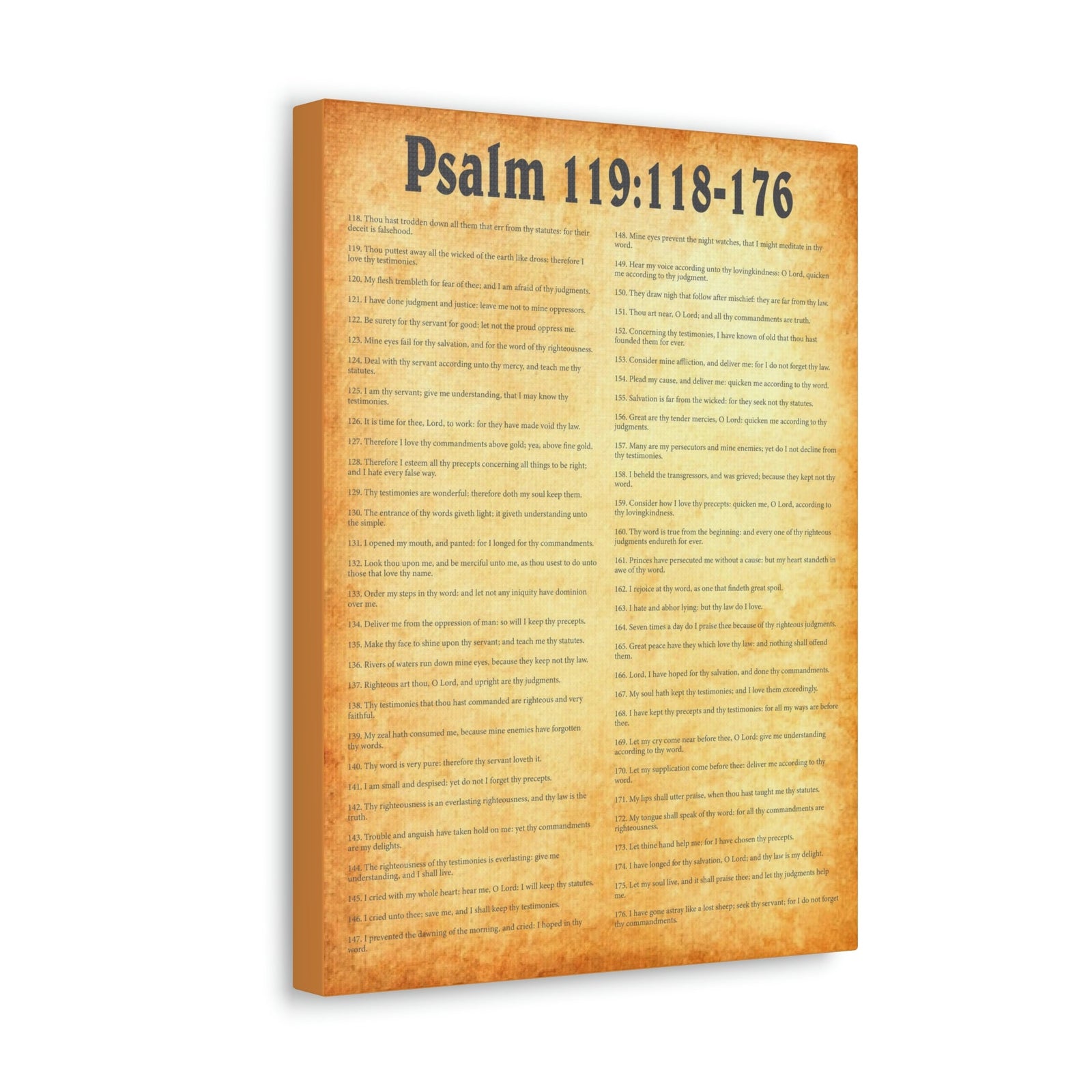 Scripture Walls Psalm 119:118-176 Chapter Gold Bible Canvas Christian Wall Art Ready to Hang Unframed-Express Your Love Gifts