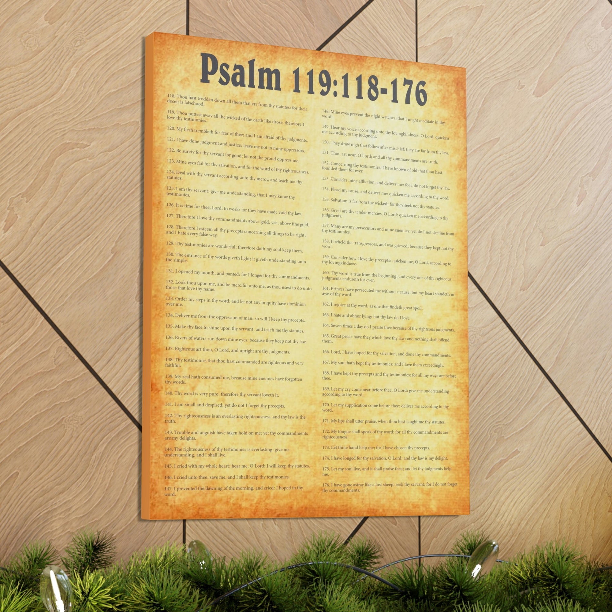 Scripture Walls Psalm 119:118-176 Chapter Gold Bible Canvas Christian Wall Art Ready to Hang Unframed-Express Your Love Gifts