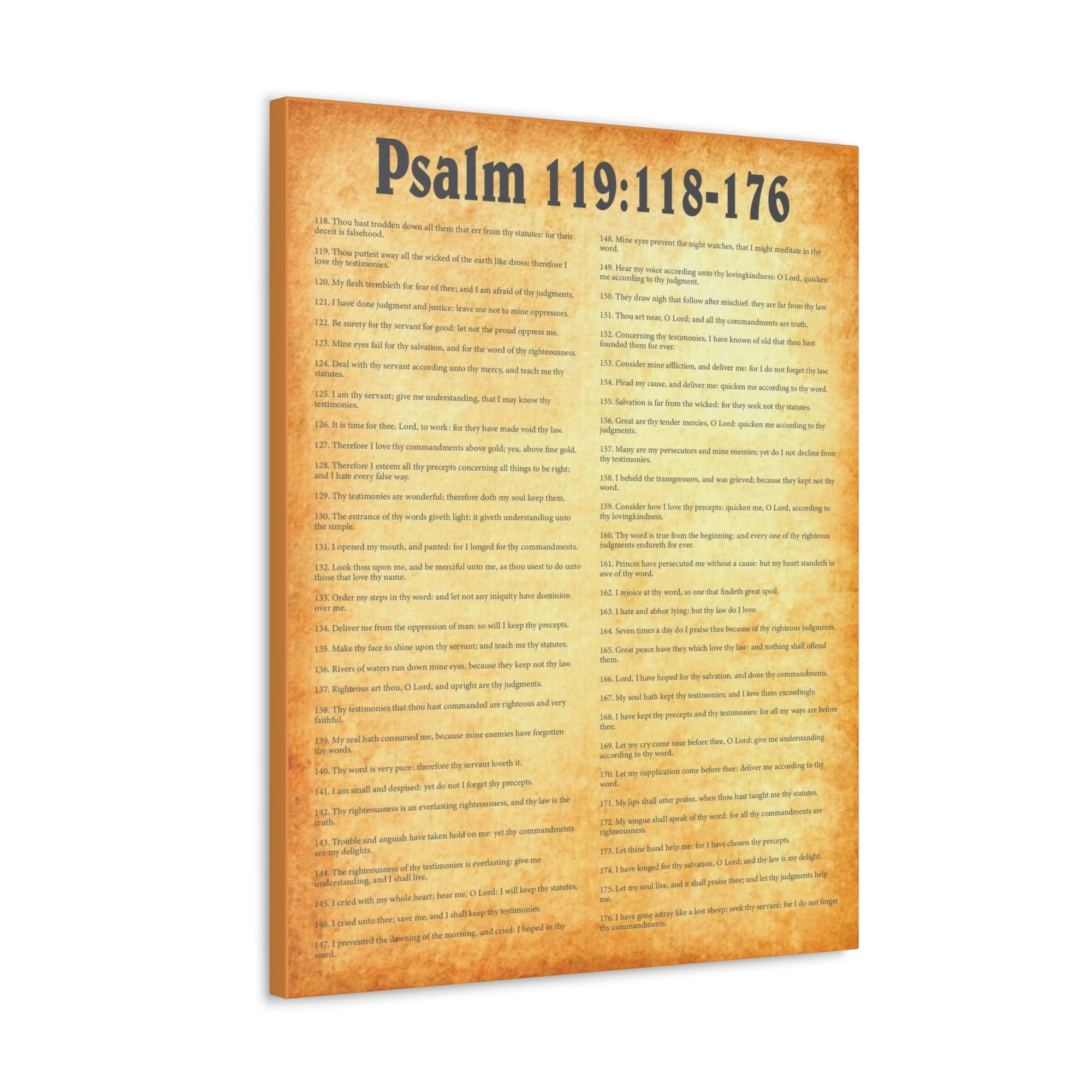 Scripture Walls Psalm 119:118-176 Chapter Gold Bible Canvas Christian Wall Art Ready to Hang Unframed-Express Your Love Gifts