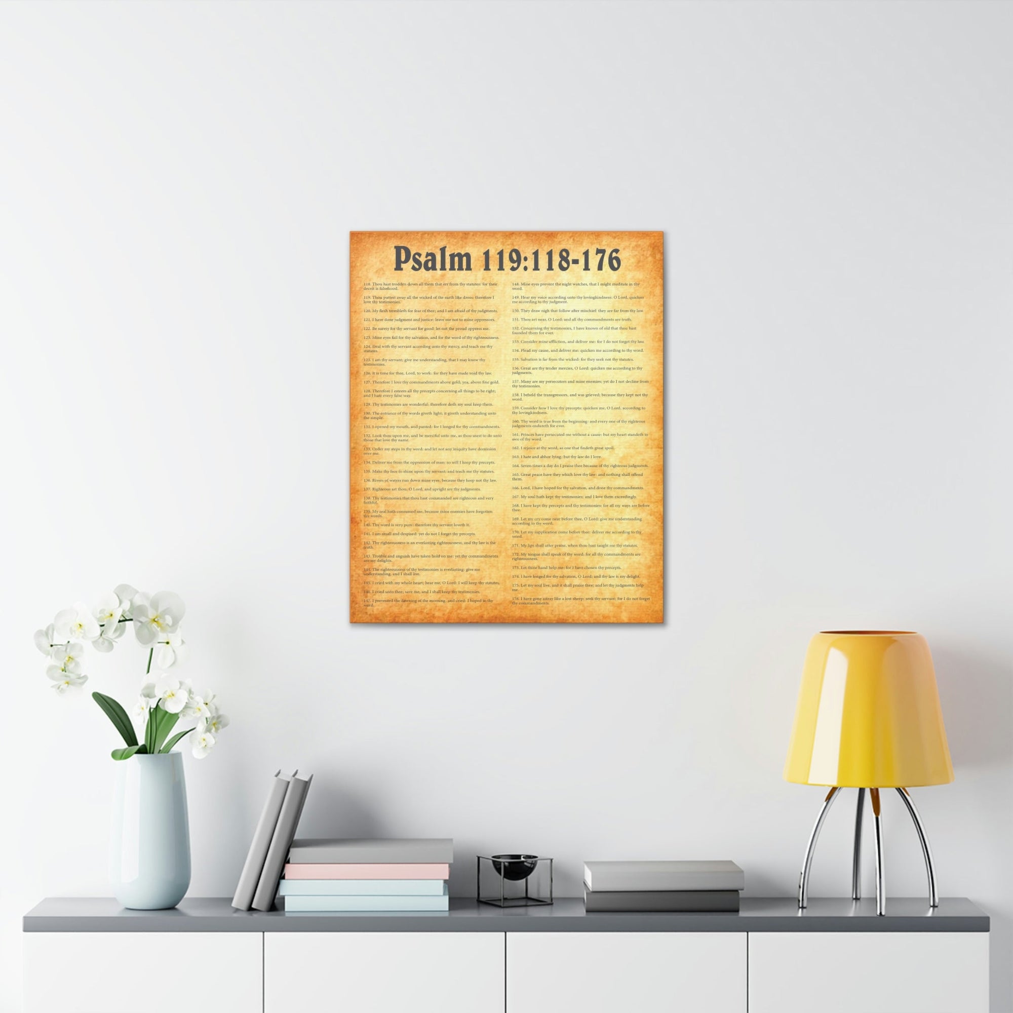 Scripture Walls Psalm 119:118-176 Chapter Gold Bible Canvas Christian Wall Art Ready to Hang Unframed-Express Your Love Gifts