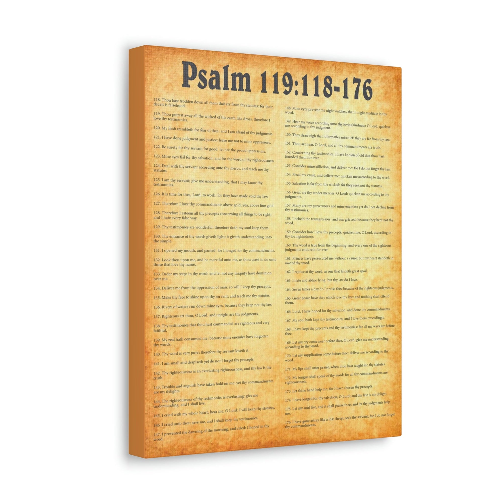 Scripture Walls Psalm 119:118-176 Chapter Gold Bible Canvas Christian Wall Art Ready to Hang Unframed-Express Your Love Gifts