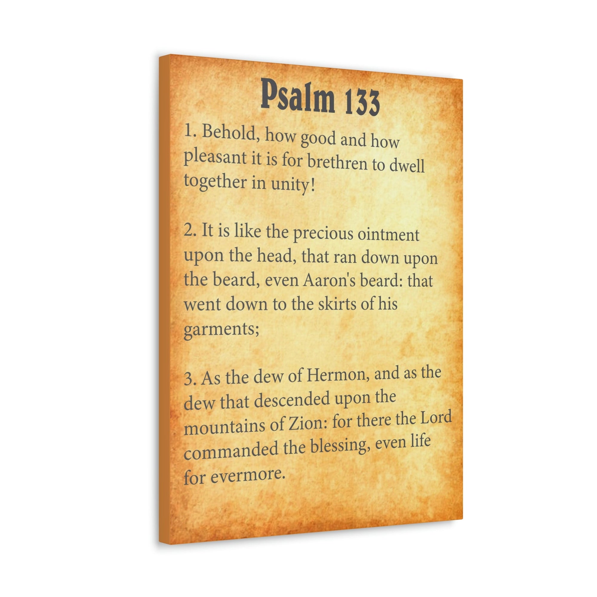 Scripture Walls Psalm 133 Chapter Gold Bible Canvas Christian Wall Art Ready to Hang Unframed-Express Your Love Gifts