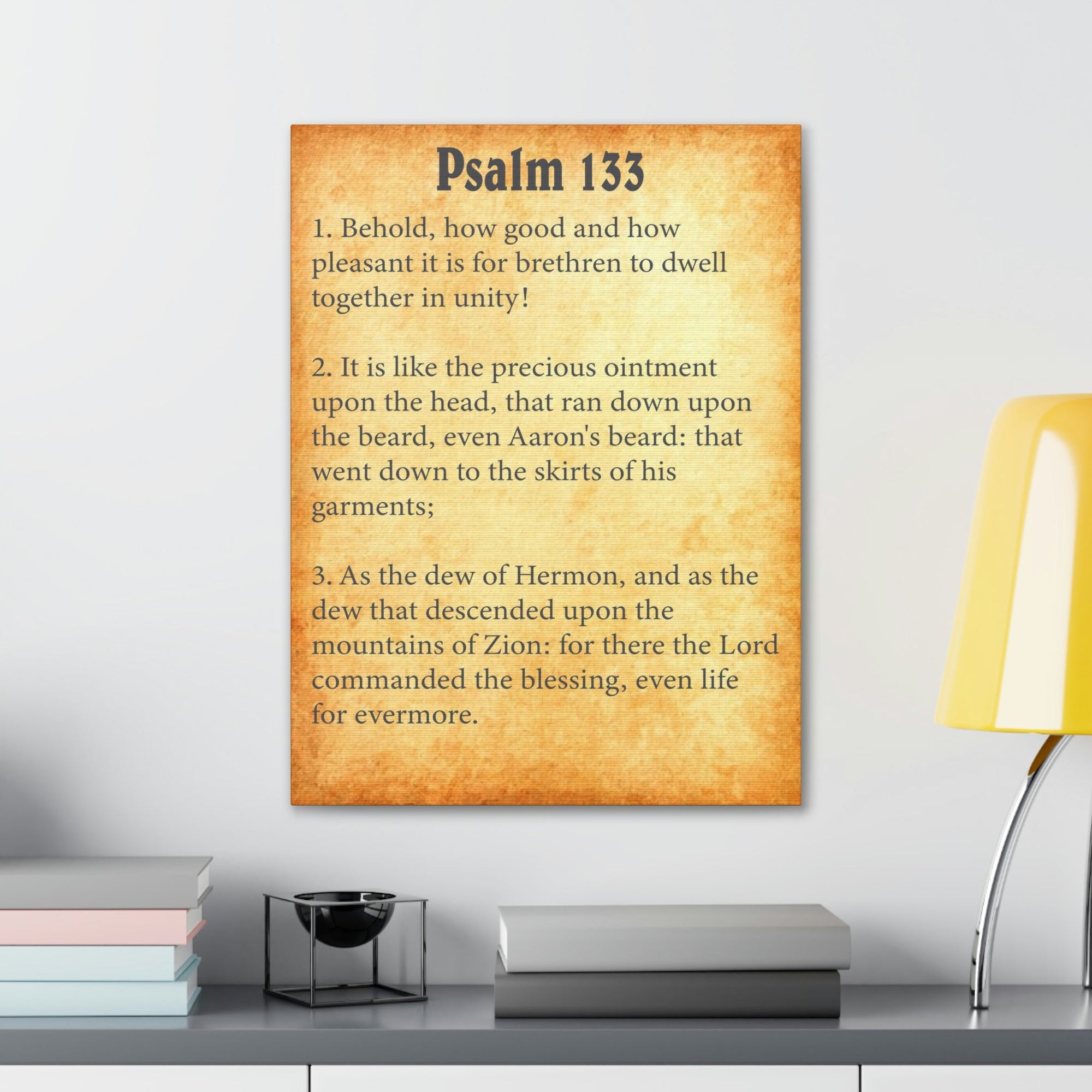 Scripture Walls Psalm 133 Chapter Gold Bible Canvas Christian Wall Art Ready to Hang Unframed-Express Your Love Gifts