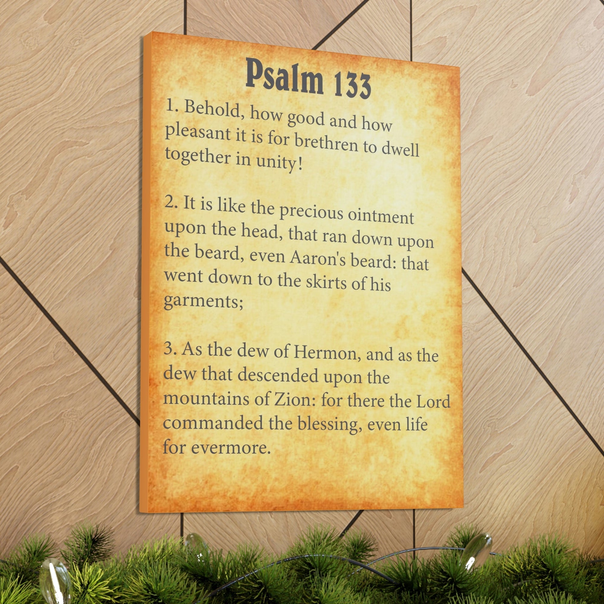 Scripture Walls Psalm 133 Chapter Gold Bible Canvas Christian Wall Art Ready to Hang Unframed-Express Your Love Gifts