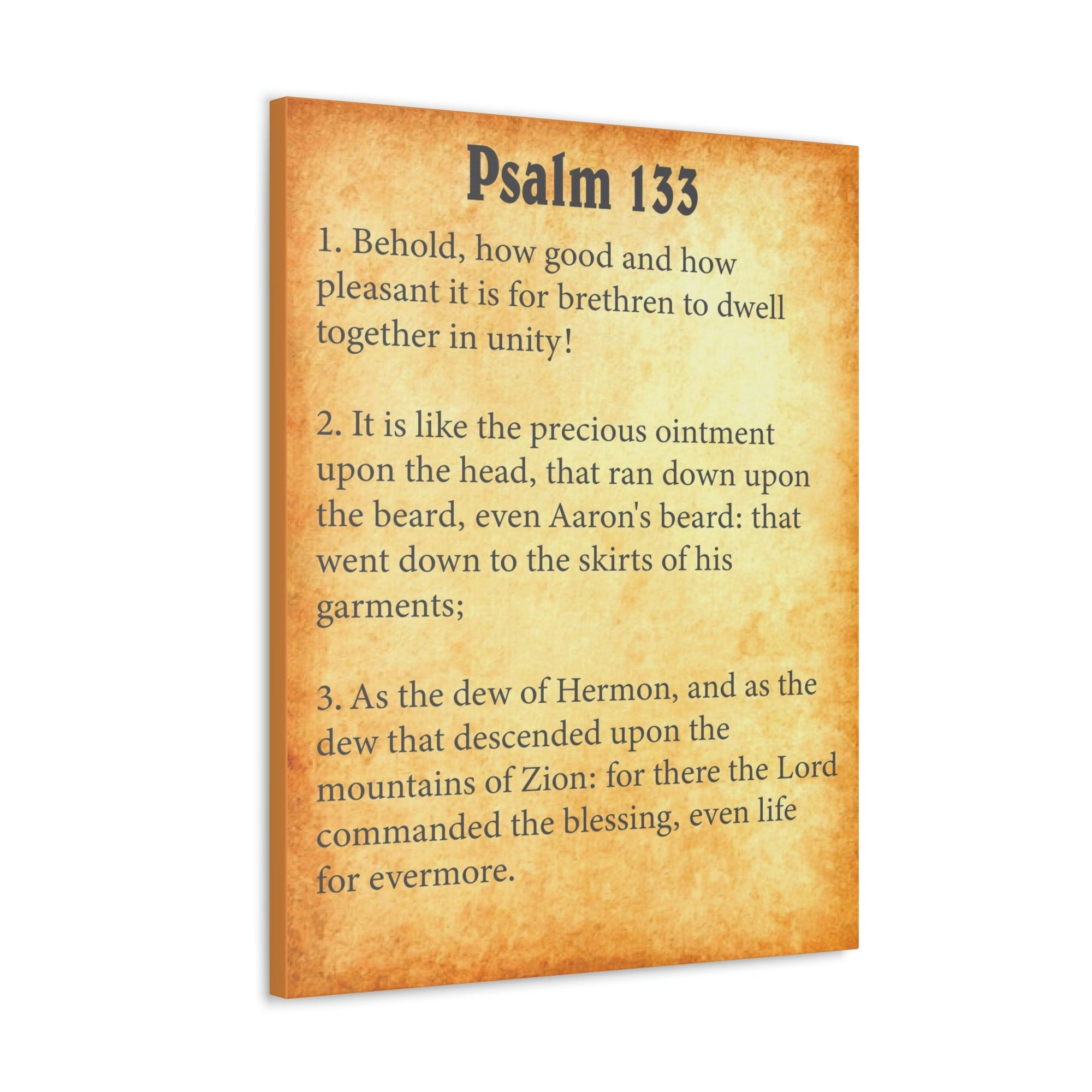 Scripture Walls Psalm 133 Chapter Gold Bible Canvas Christian Wall Art Ready to Hang Unframed-Express Your Love Gifts