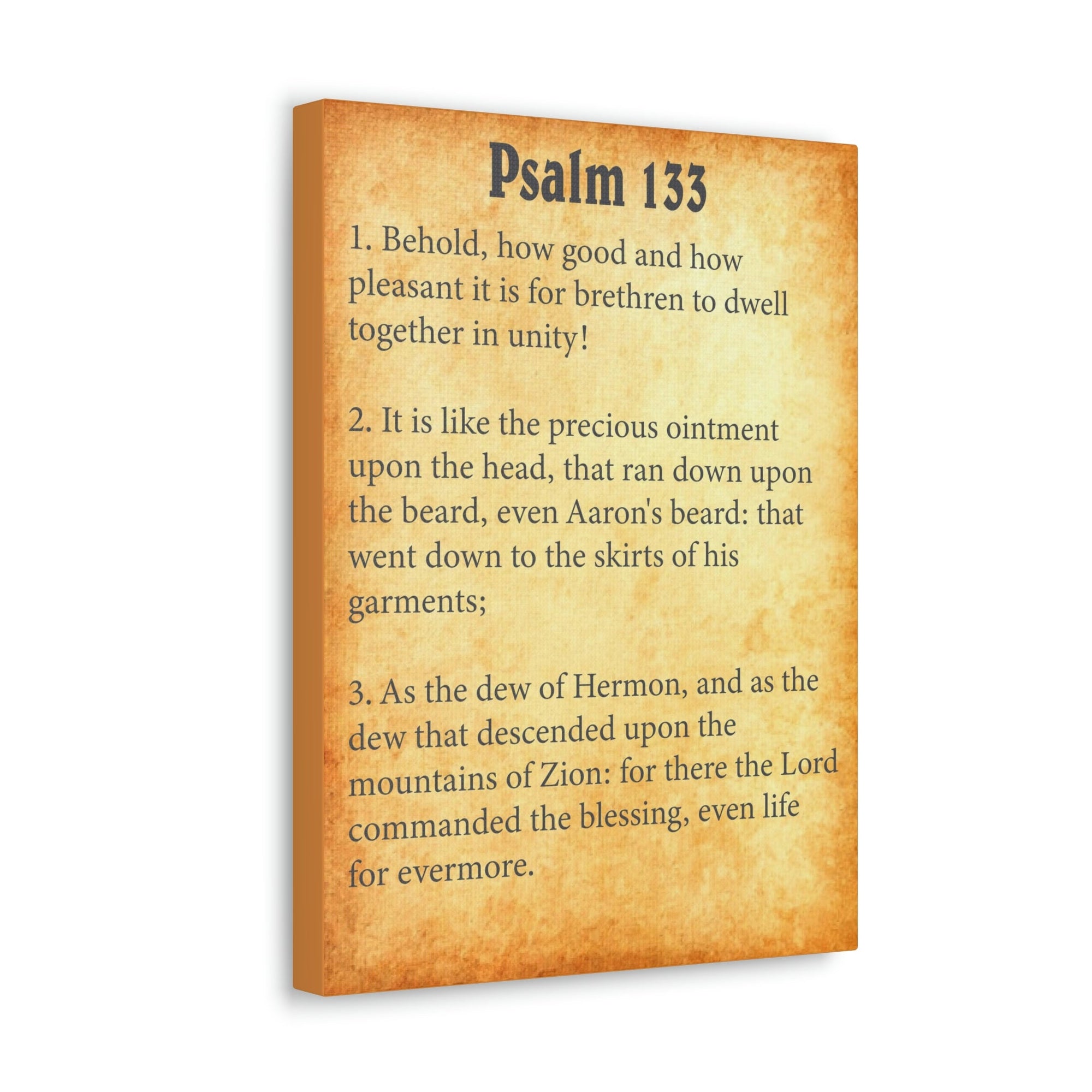 Scripture Walls Psalm 133 Chapter Gold Bible Canvas Christian Wall Art Ready to Hang Unframed-Express Your Love Gifts