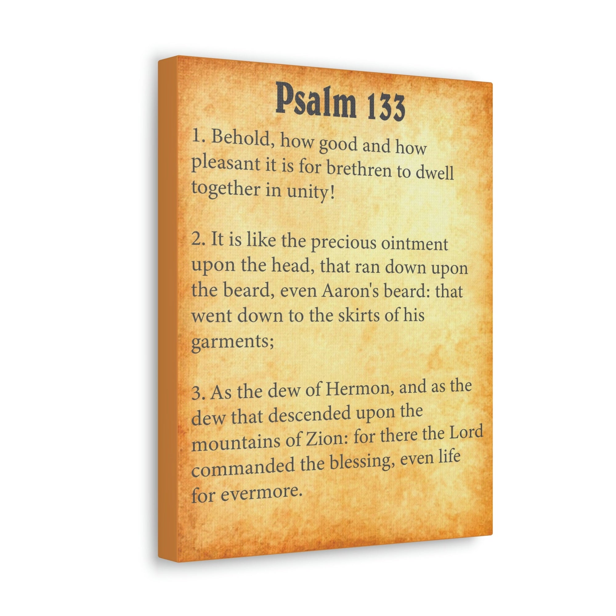 Scripture Walls Psalm 133 Chapter Gold Bible Canvas Christian Wall Art Ready to Hang Unframed-Express Your Love Gifts