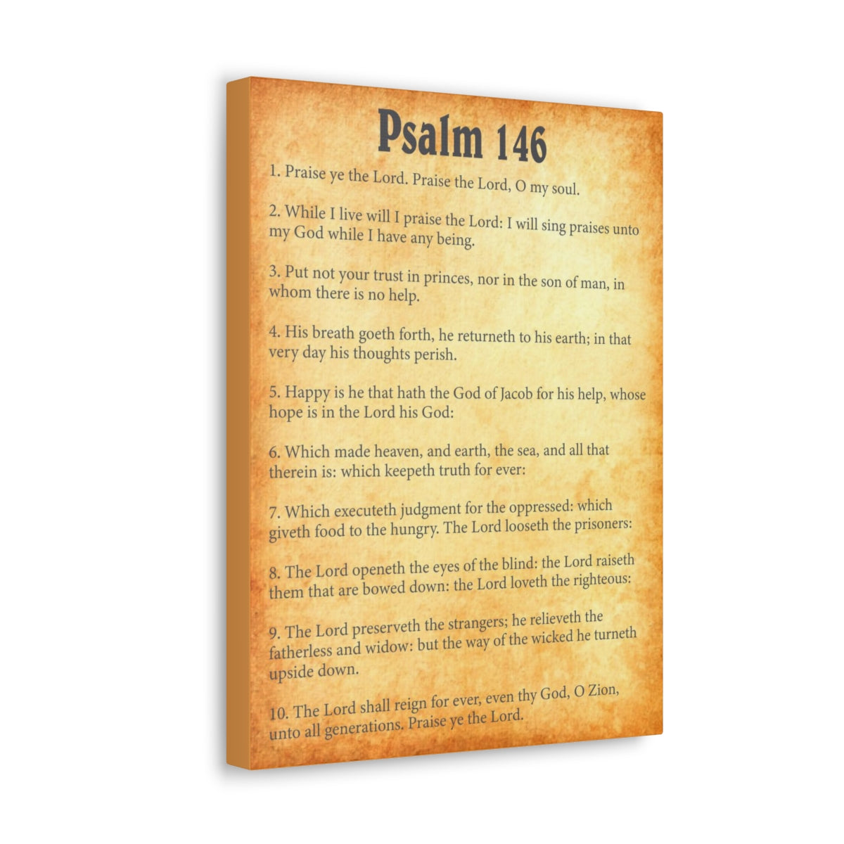 Scripture Walls Psalm 146 Chapter Gold Bible Canvas Christian Wall Art Ready to Hang Unframed-Express Your Love Gifts