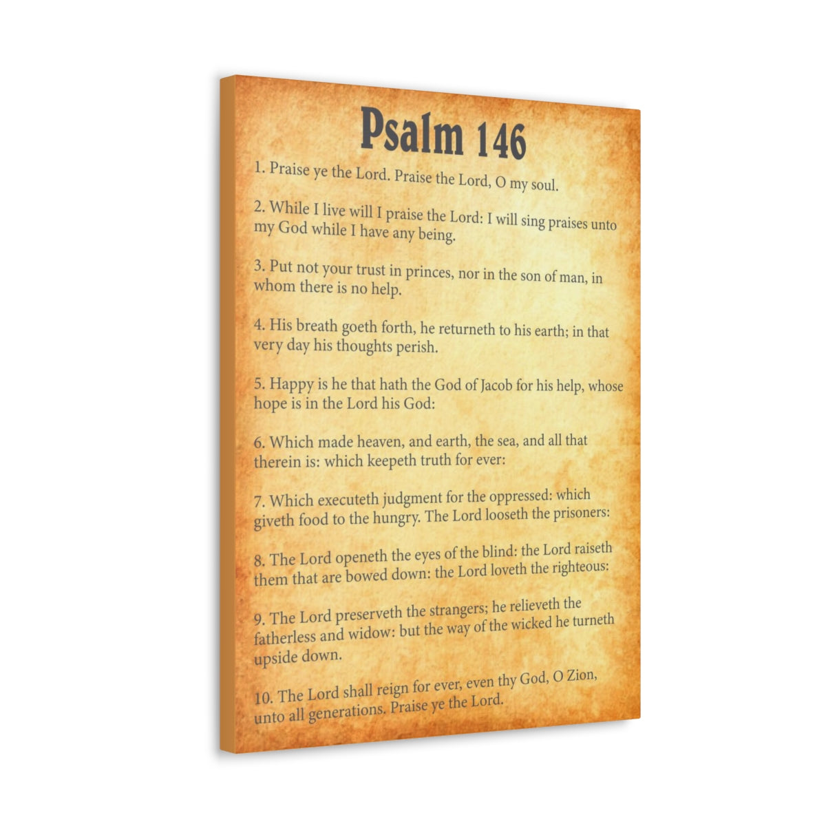 Scripture Walls Psalm 146 Chapter Gold Bible Canvas Christian Wall Art Ready to Hang Unframed-Express Your Love Gifts