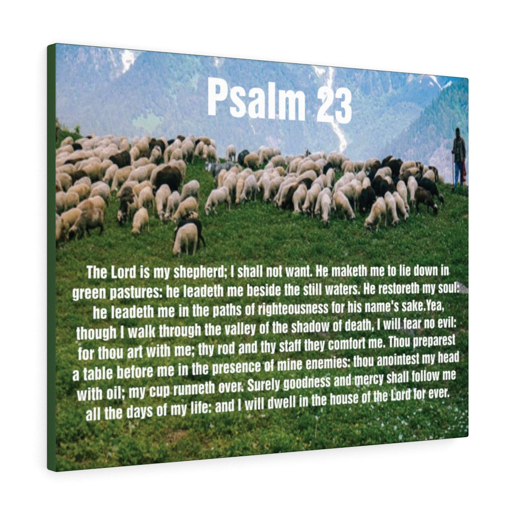 Scripture Walls Psalm 23 My Shepard Mountain Bible Verse Canvas Christian Wall Art Ready to Hang Unframed-Express Your Love Gifts