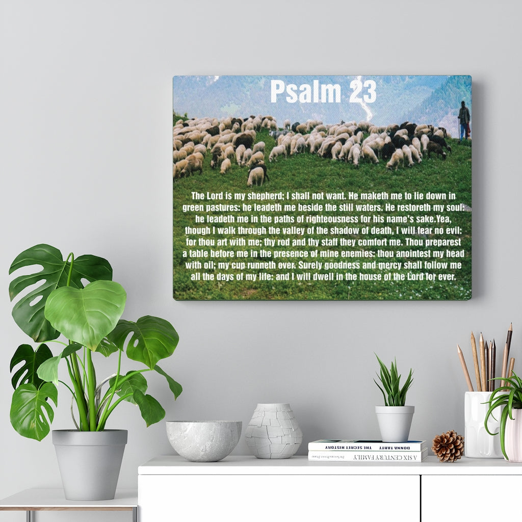 Scripture Walls Psalm 23 My Shepard Mountain Bible Verse Canvas Christian Wall Art Ready to Hang Unframed-Express Your Love Gifts