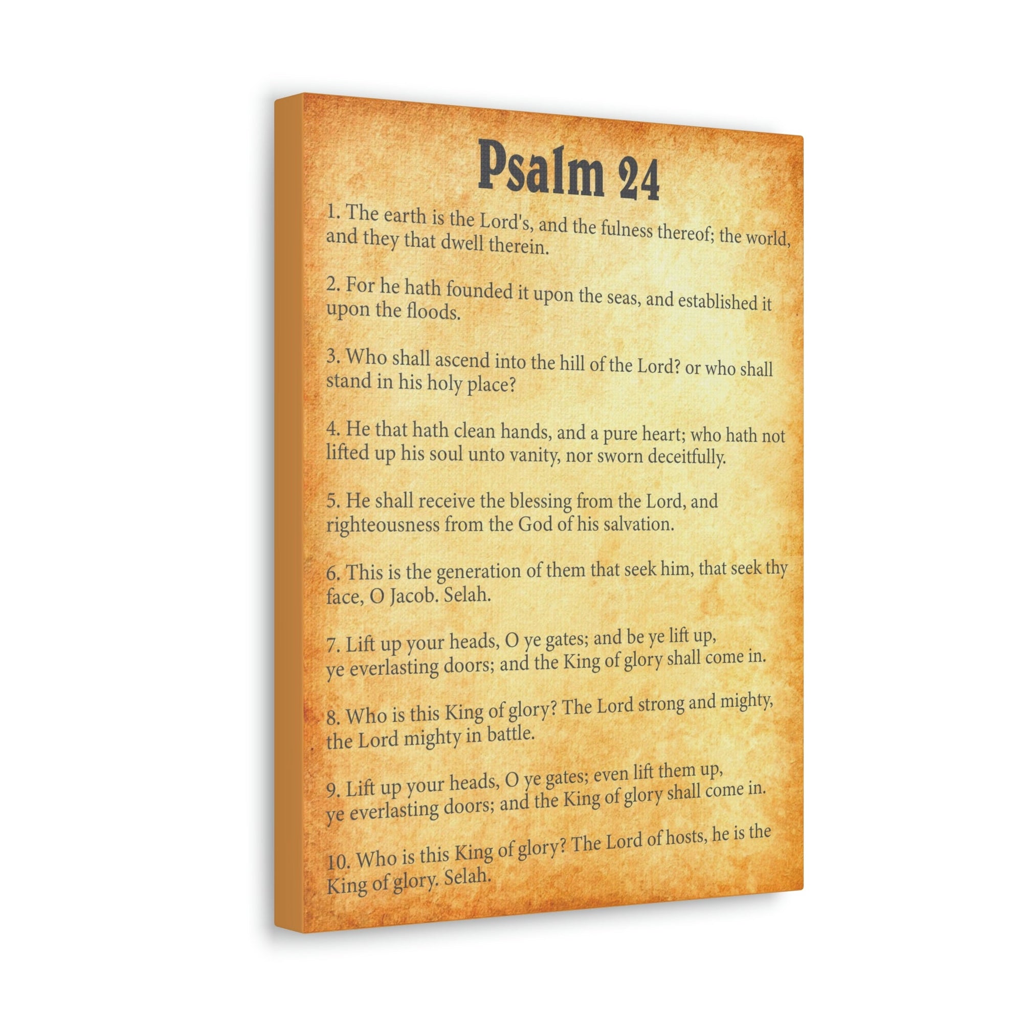 Scripture Walls Psalm 24 Chapter Gold Bible Canvas Christian Wall Art Ready to Hang Unframed-Express Your Love Gifts