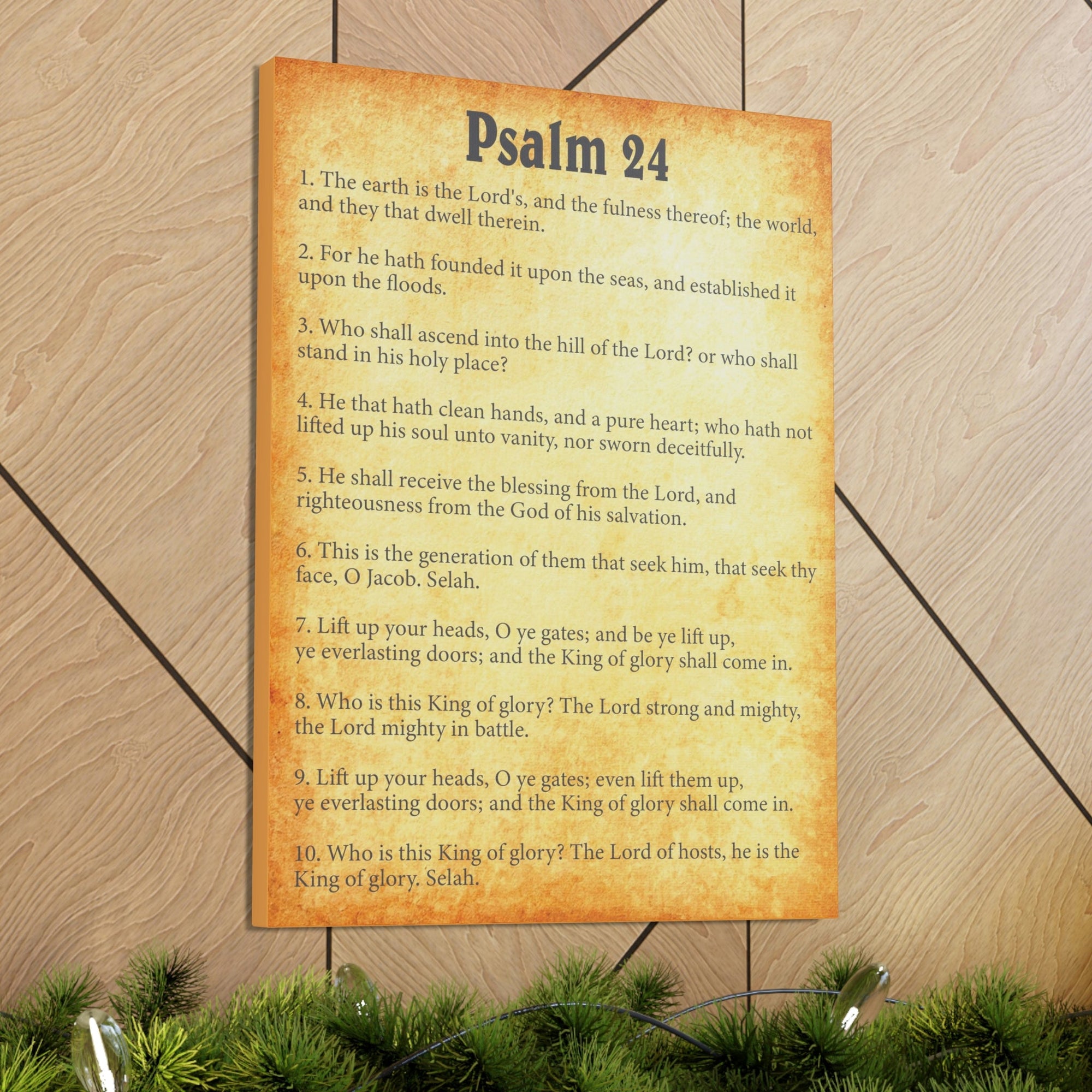 Scripture Walls Psalm 24 Chapter Gold Bible Canvas Christian Wall Art Ready to Hang Unframed-Express Your Love Gifts