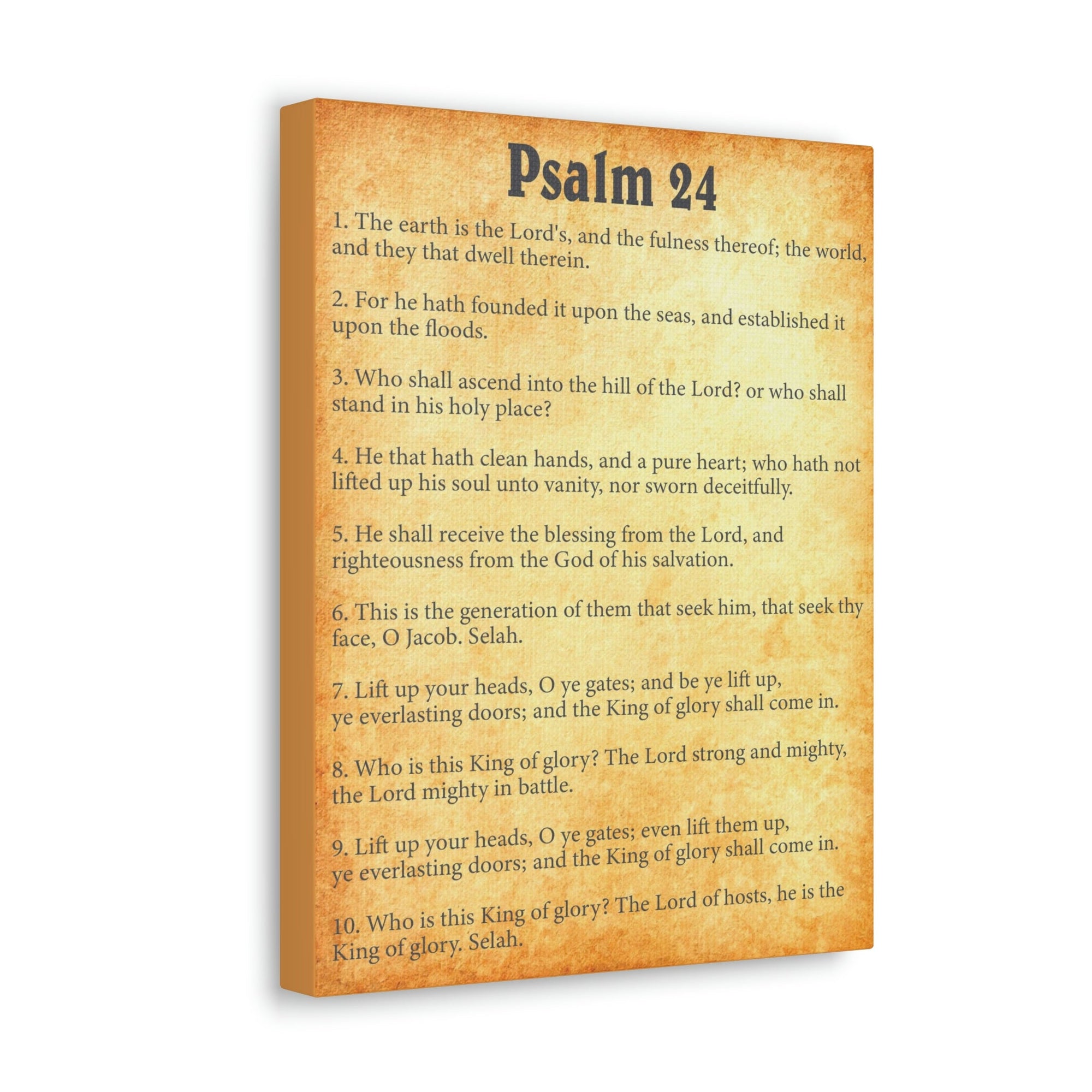 Scripture Walls Psalm 24 Chapter Gold Bible Canvas Christian Wall Art Ready to Hang Unframed-Express Your Love Gifts