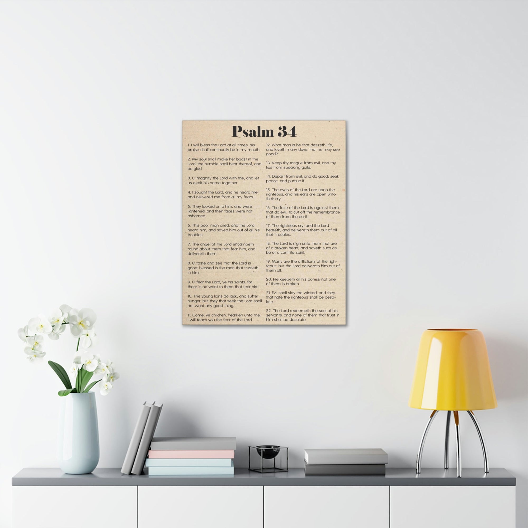 Scripture Walls Psalm 34 Brokenness to Wholeness Christian Wall Art Print Ready to Hang Unframed-Express Your Love Gifts