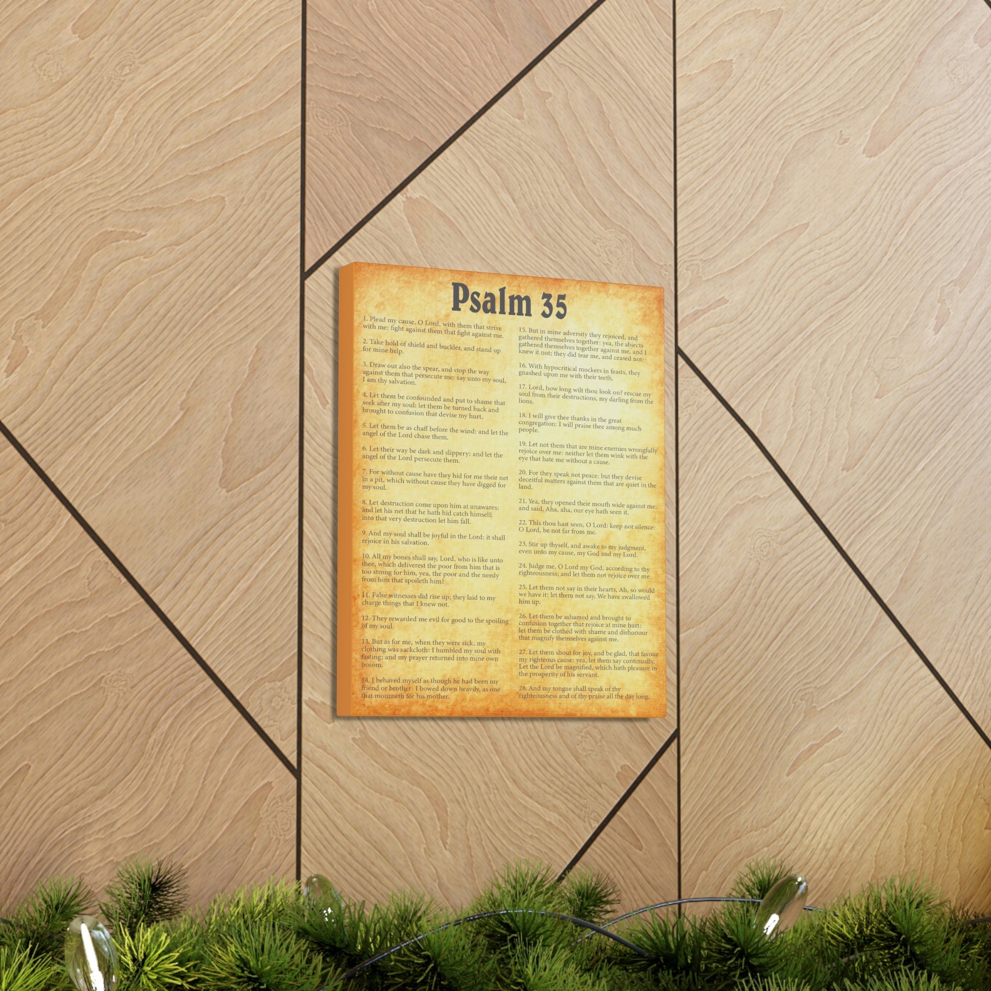 Scripture Walls Psalm 35 Chapter Gold Bible Canvas Christian Wall Art Ready to Hang Unframed-Express Your Love Gifts