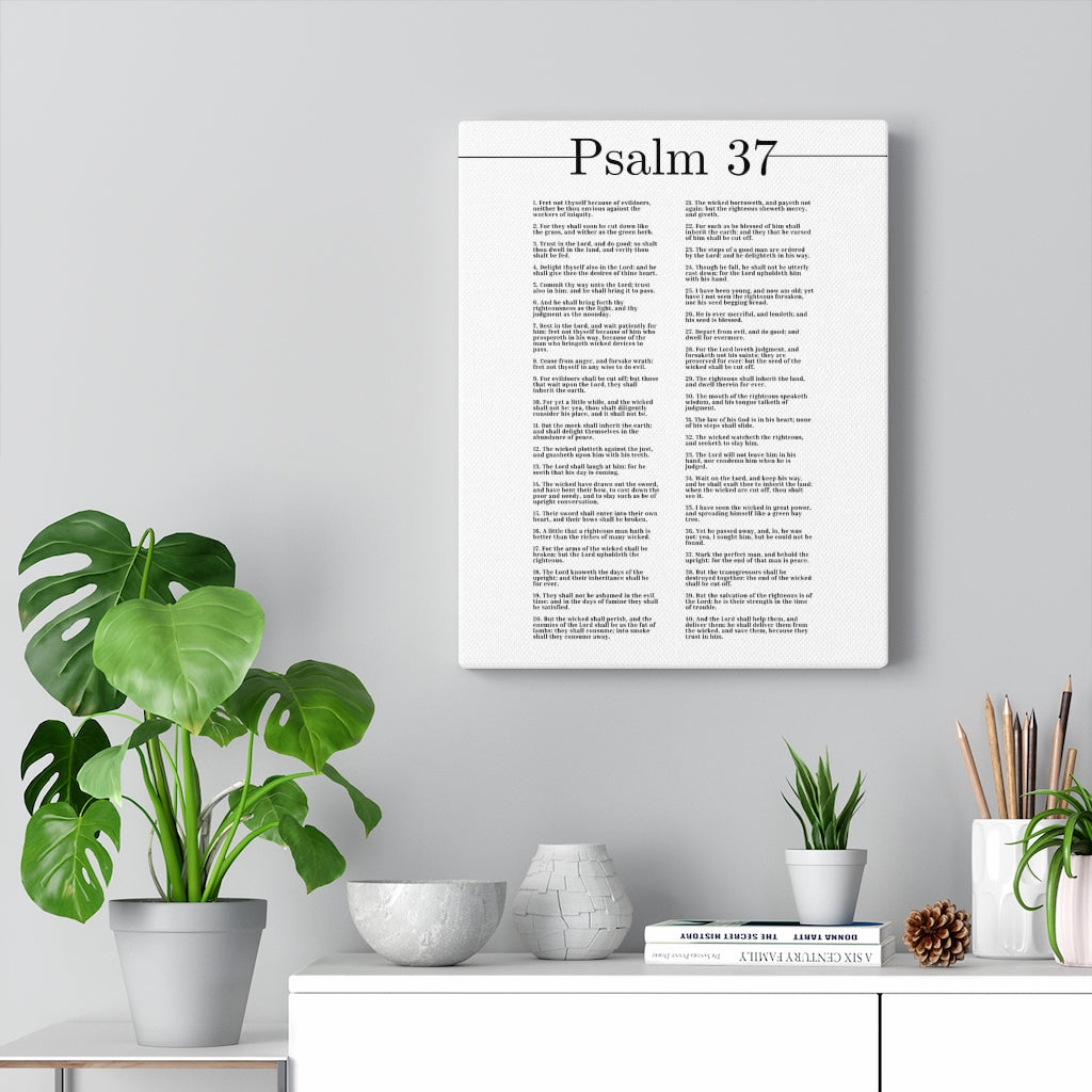 Scripture Walls Psalm 37 White Bible Verse Canvas Christian Wall Art Ready to Hang Unframed-Express Your Love Gifts