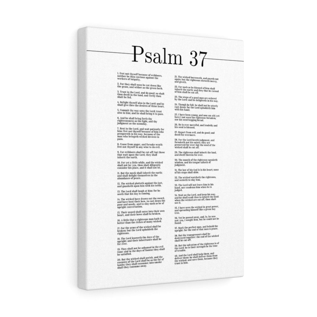 Scripture Walls Psalm 37 White Bible Verse Canvas Christian Wall Art Ready to Hang Unframed-Express Your Love Gifts