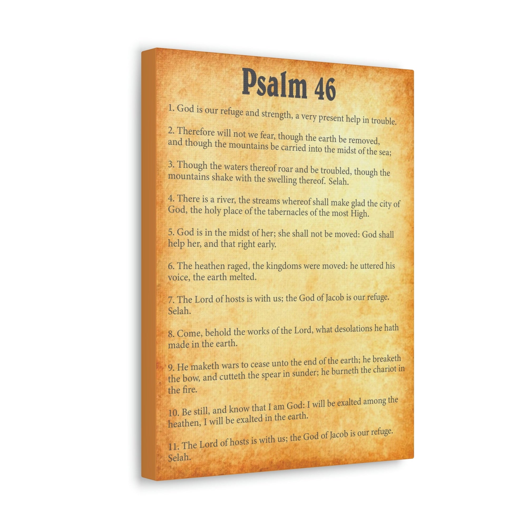 Scripture Walls Psalm 46 Chapter Gold Bible Canvas Christian Wall Art Ready to Hang Unframed-Express Your Love Gifts