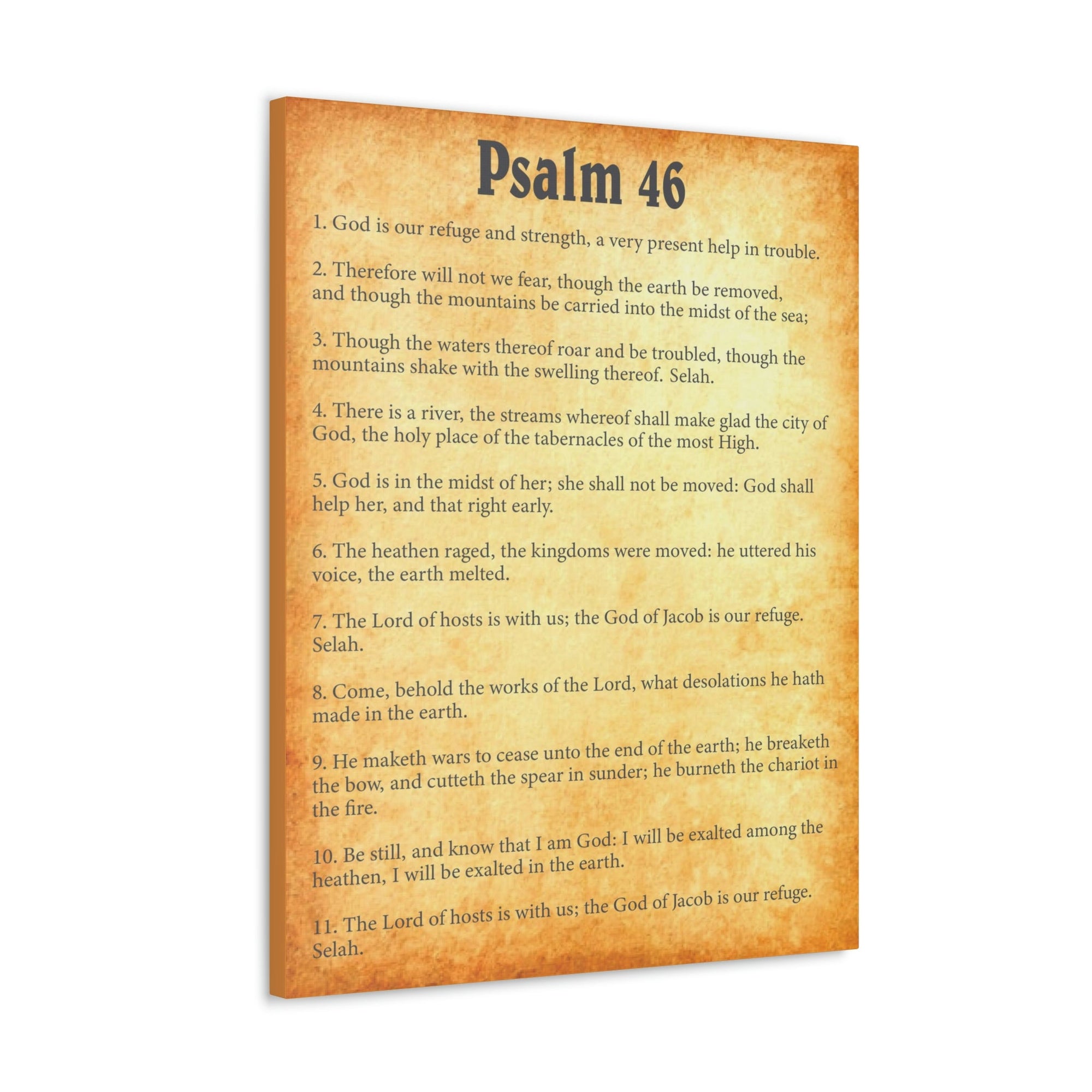 Scripture Walls Psalm 46 Chapter Gold Bible Canvas Christian Wall Art Ready to Hang Unframed-Express Your Love Gifts