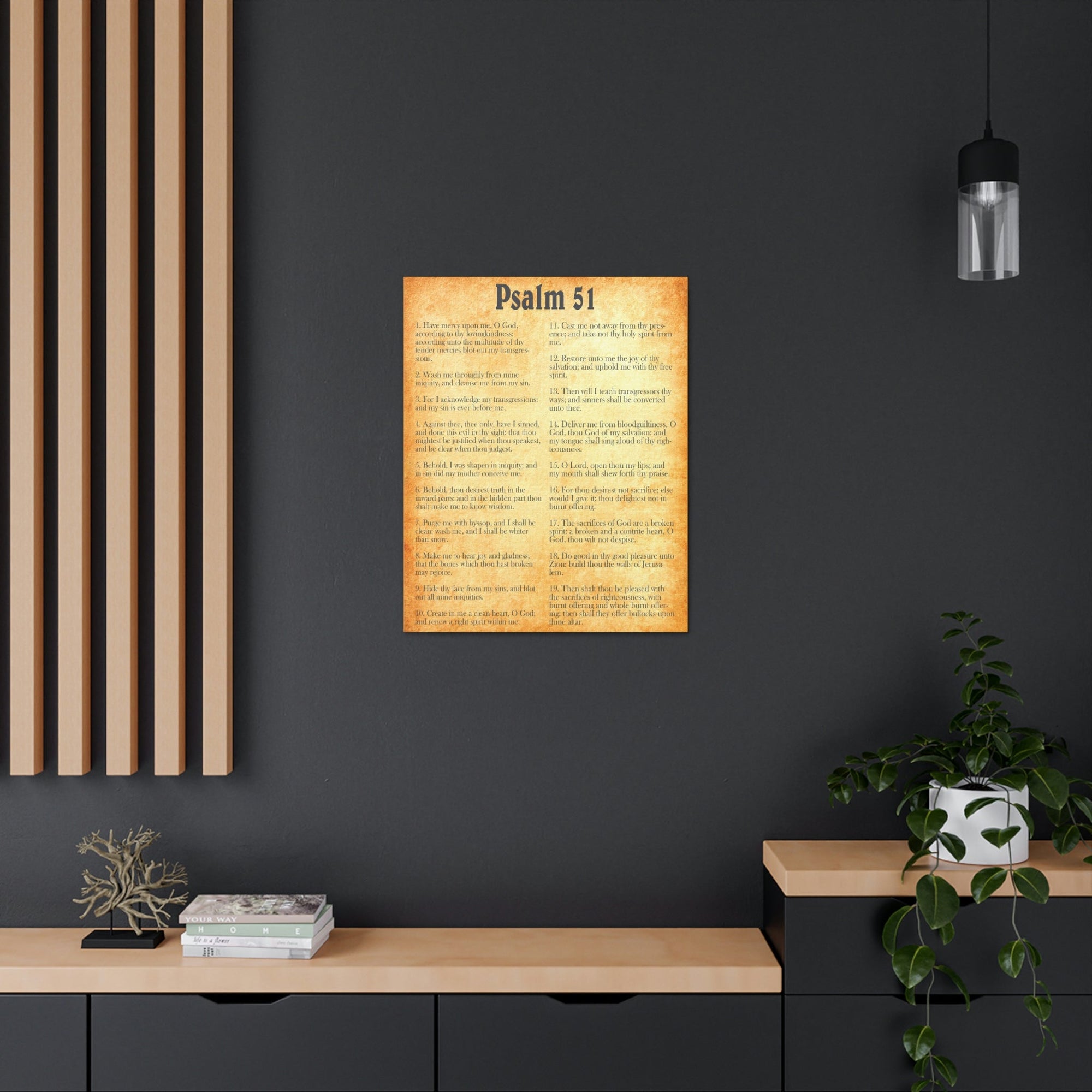 Scripture Walls Psalm 51 Chapter Gold Bible Canvas Christian Wall Art Ready to Hang Unframed-Express Your Love Gifts