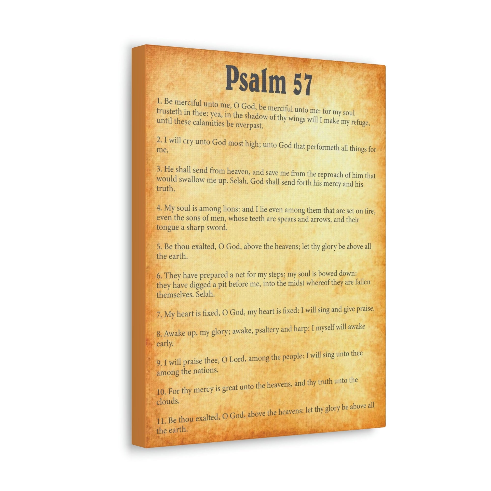 Scripture Walls Psalm 57 Chapter Gold Bible Canvas Christian Wall Art Ready to Hang Unframed-Express Your Love Gifts