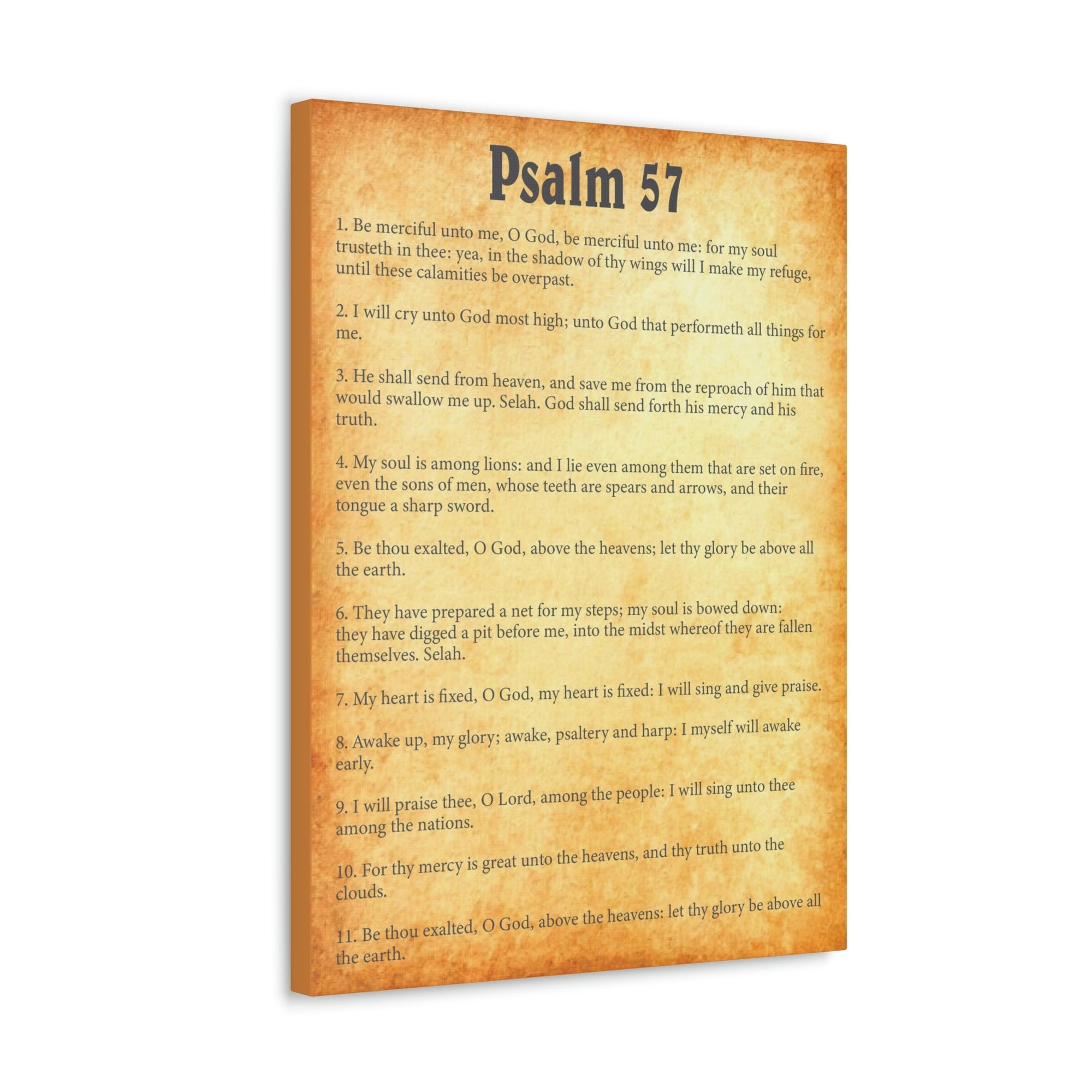 Scripture Walls Psalm 57 Chapter Gold Bible Canvas Christian Wall Art Ready to Hang Unframed-Express Your Love Gifts