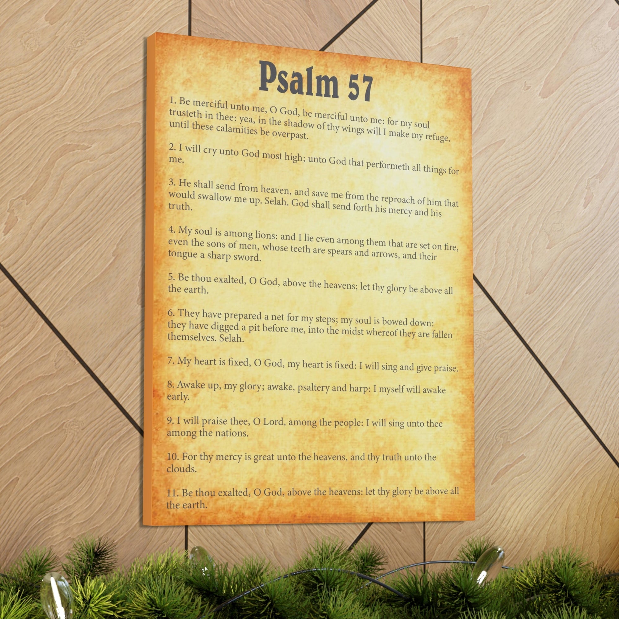 Scripture Walls Psalm 57 Chapter Gold Bible Canvas Christian Wall Art Ready to Hang Unframed-Express Your Love Gifts