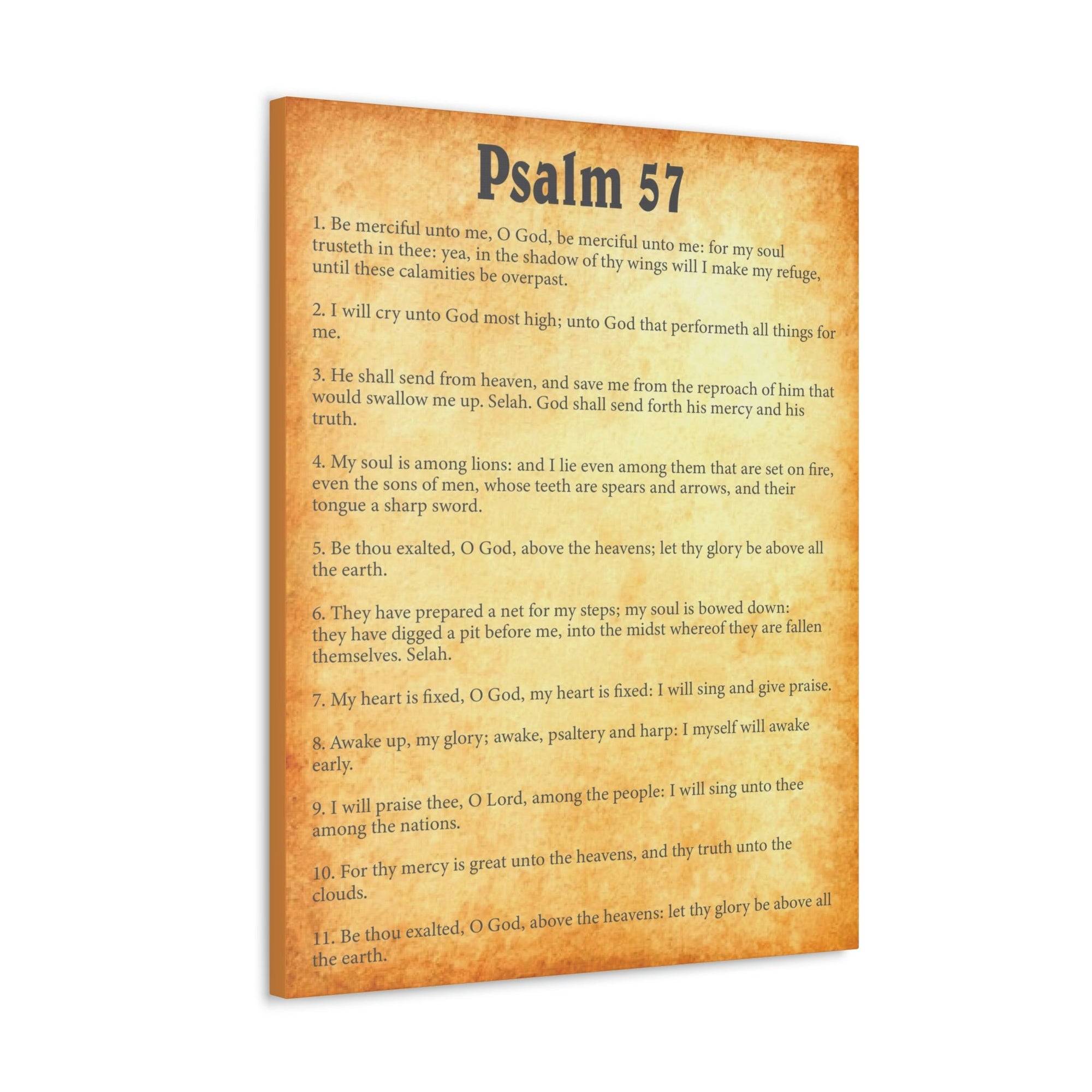 Scripture Walls Psalm 57 Chapter Gold Bible Canvas Christian Wall Art Ready to Hang Unframed-Express Your Love Gifts